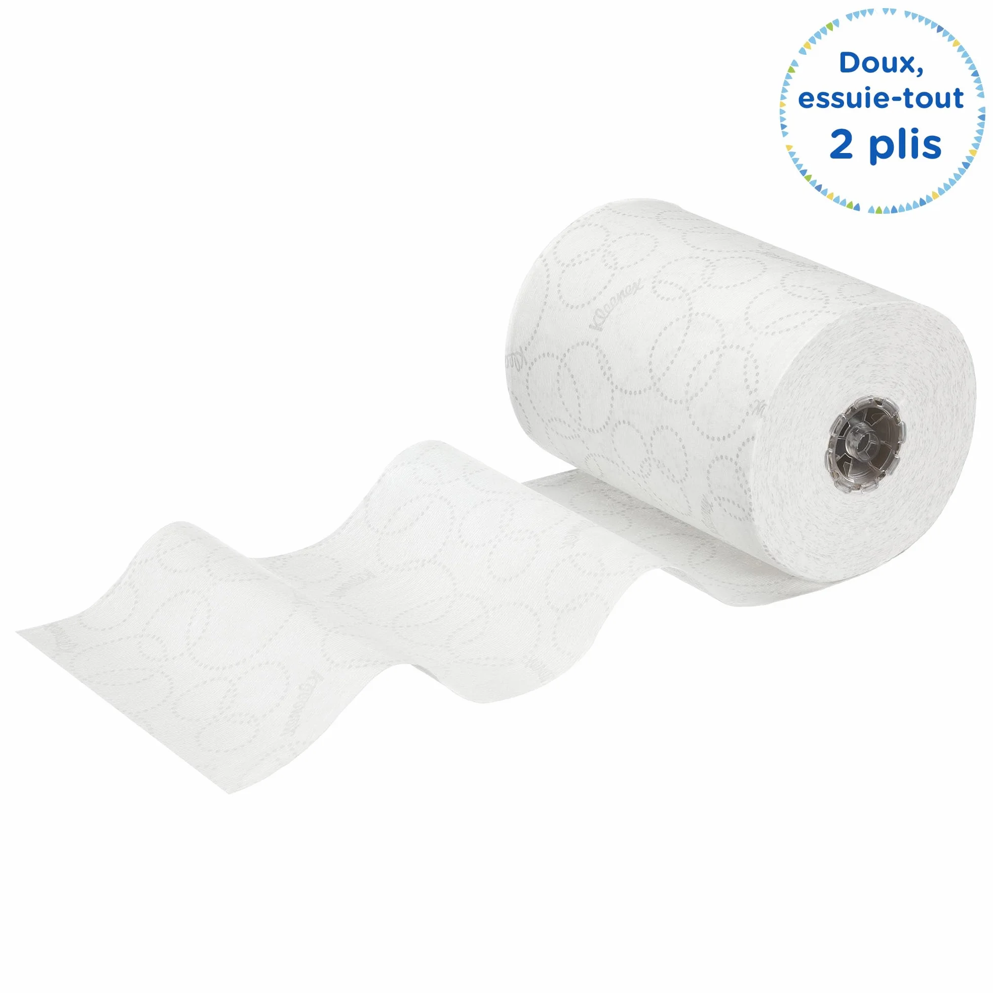 Ręczniki papierowe w rolce Kleenex Ultra Slimroll 6781 — dwuwarstwowe papierowe ręczniki w rolce, 6 × biała rolka ręczników papierowych o długości 100 m