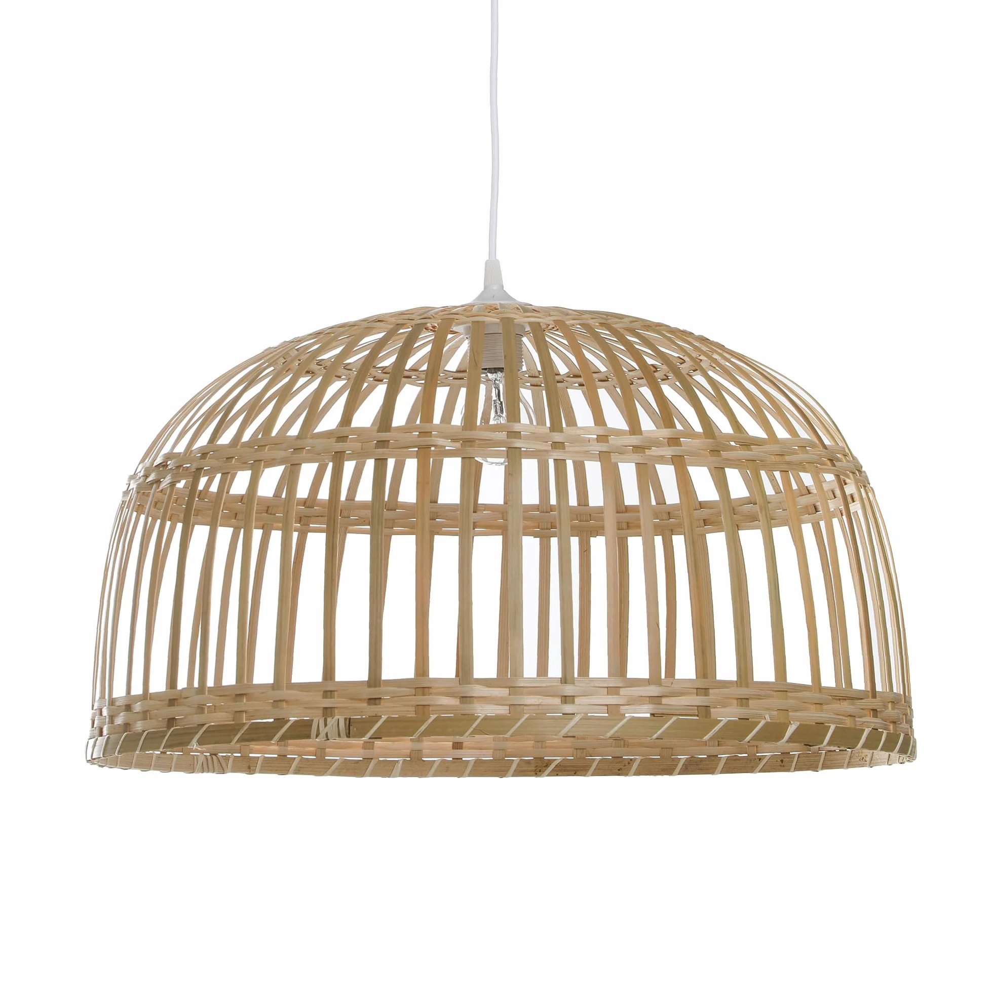 Lussiol 250491 lampa wisząca, bambus, 60 W, naturalna, Ø 60 x wys. 33 cm