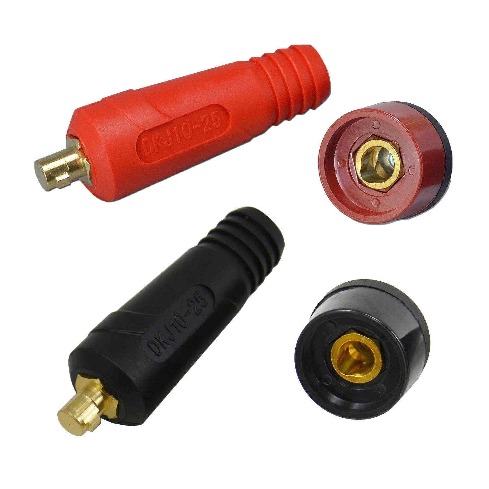 RIVERWELD TIG Spawanie panelu kablowego Zestaw Gniazdo Gniazdo DKJ10-25 i DKZ10-25 Szybkie dopasowanie DINSE 200AMP 4PCS