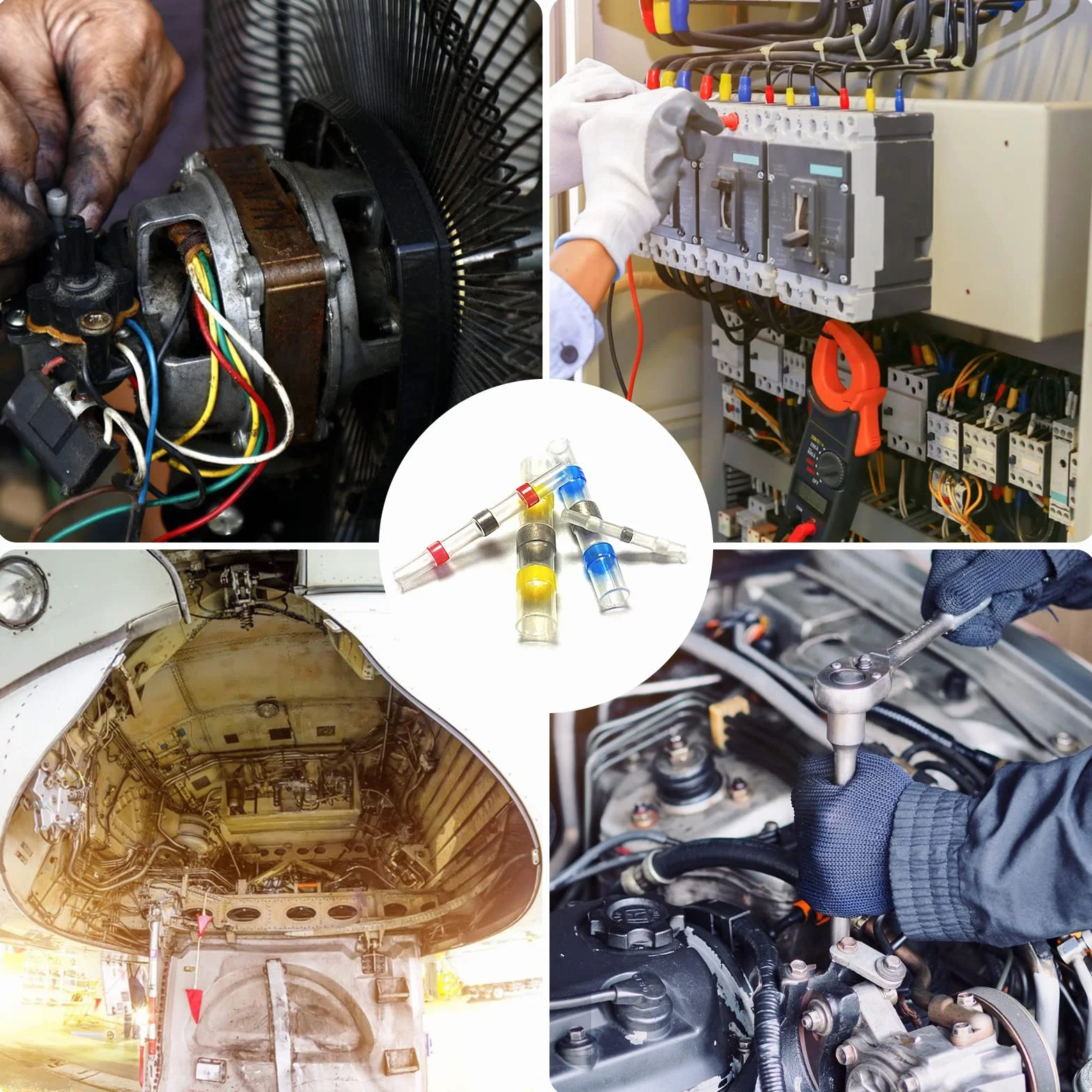 Newaner 120 sztuk łączników kablowych, wodoodporne, izolowane, 4 rozmiary, 26-10AWG, złącza lutownicze z wężem termokurczliwym, odporne na ściskanie/uderzenia i kurczliwość, do przemysłu