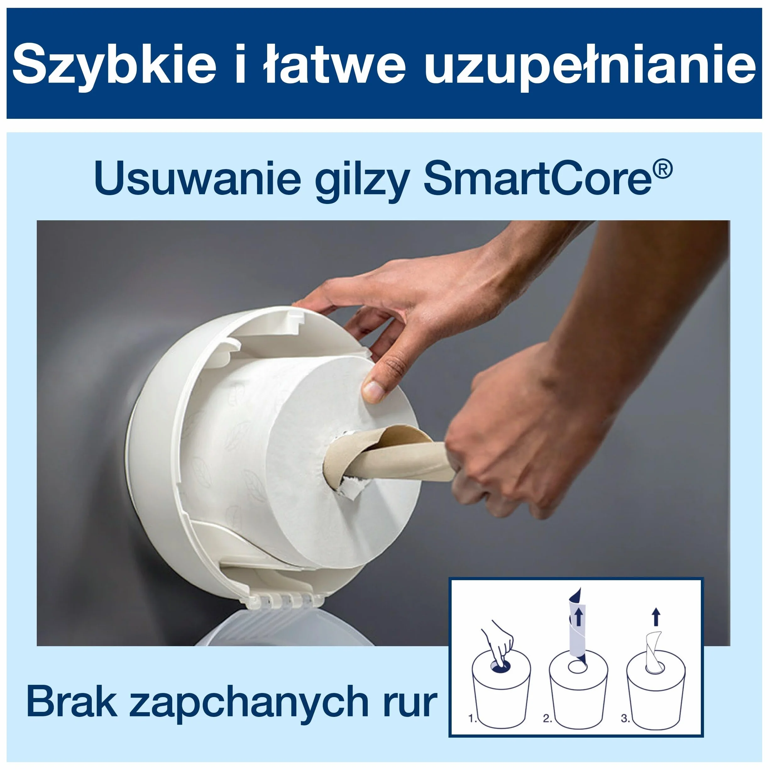 Tork AAT301 Smart One mini rolka toaletowa, 2-warstwowa, biała (opakowanie 12 szt.)