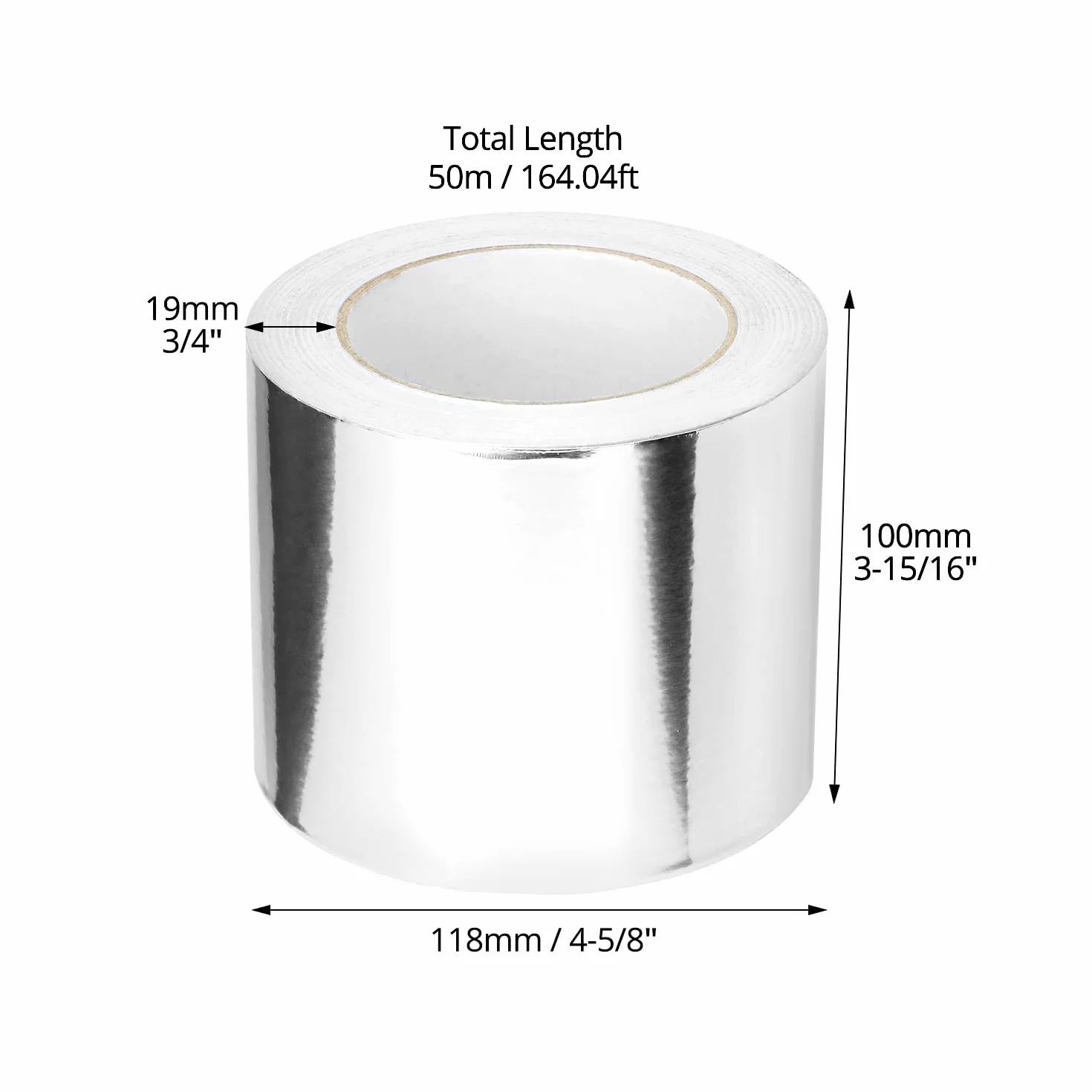 QWORK® 100 mm x 50 m szeroka taśma aluminiowa - odporna na ciepło i wodoodporna taśma uszczelniająca - do uszczelniania, naprawy i izolacji