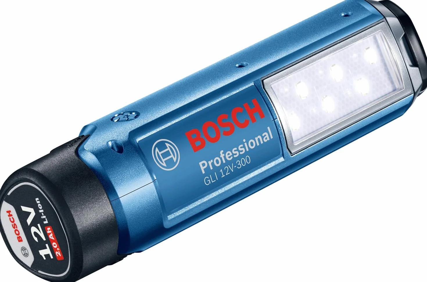 Bosch Professional system 12V: akumulatorowa lampa budowlana LED GLI 12V-300 (300 lm, bez akumulatorów i ładowarki, opakowanie kartonowe)