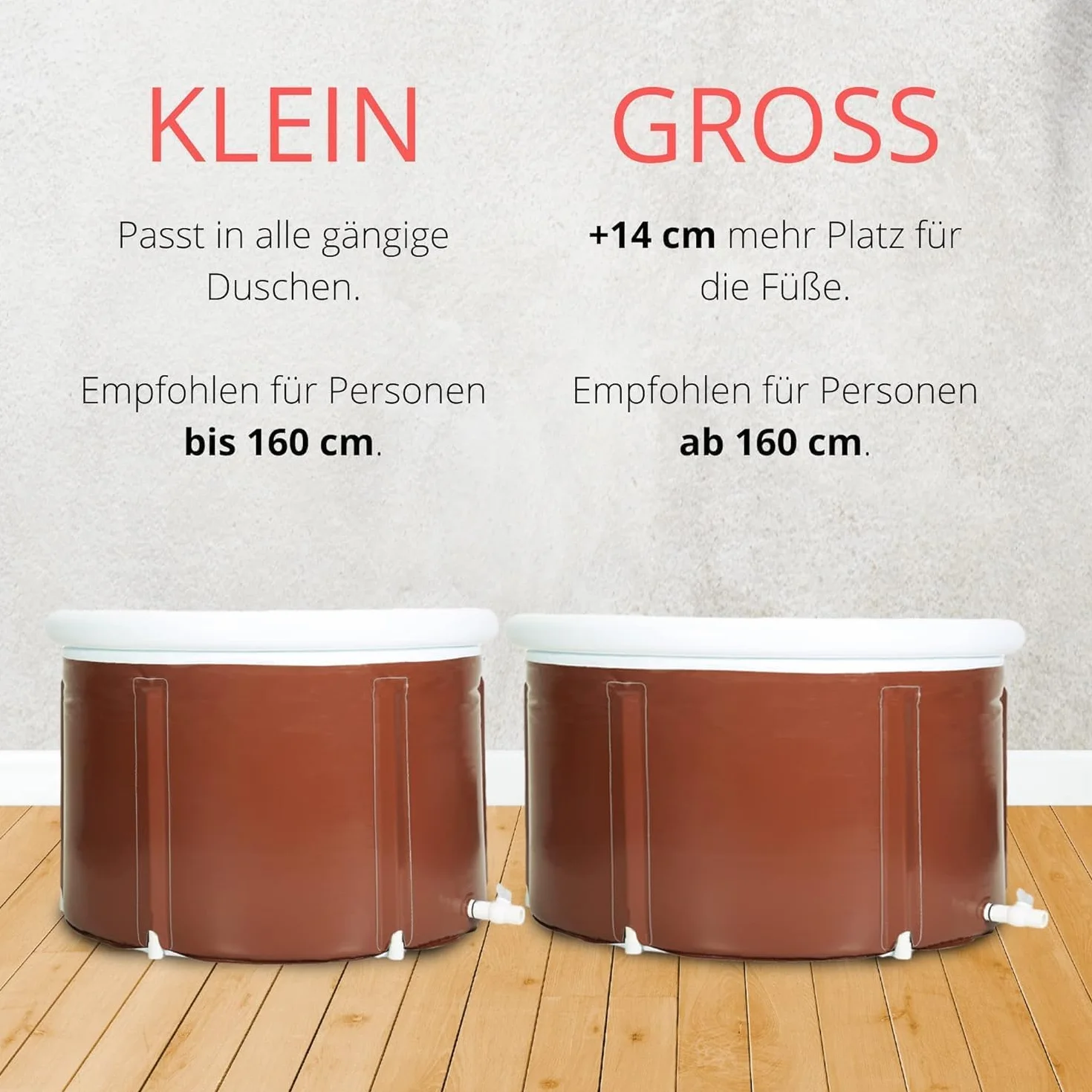 CRS Mała, składana wanna dla dorosłych i dzieci, pasuje do prysznica i małych łazienek, idealna również do kąpieli lodowej i jako wanna dla dzieci, czarna (Ø 75 cm Ø x 55 cm)