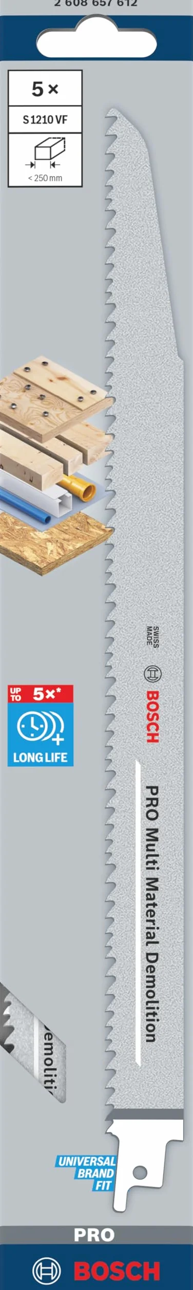Bosch Brzeszczot do piły szablastej S1210VF Multi Material 300 mm Demolition