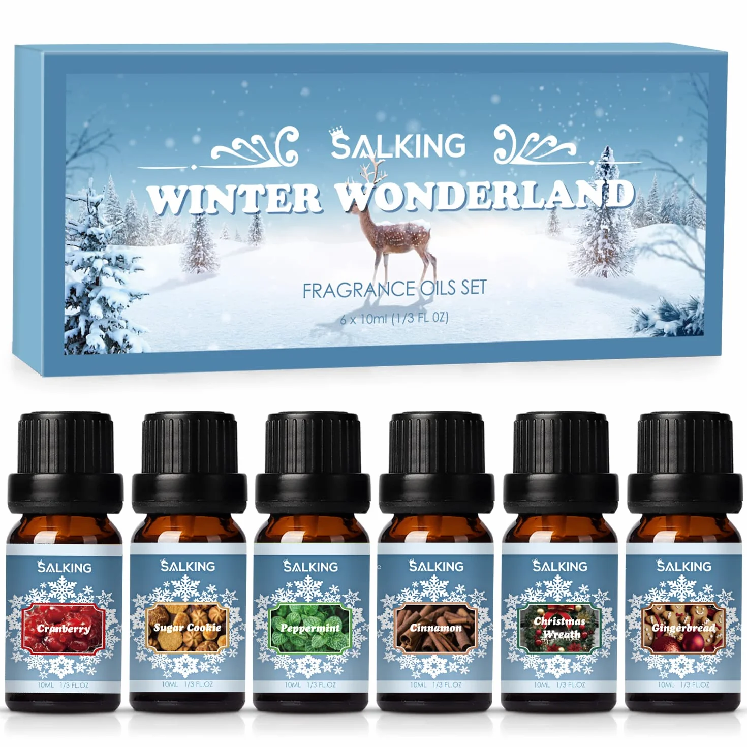 SALKING Zestaw olejków eterycznych 6 x 10 ml bio-aromaterapia do dyfuzora nawilżacza masażu