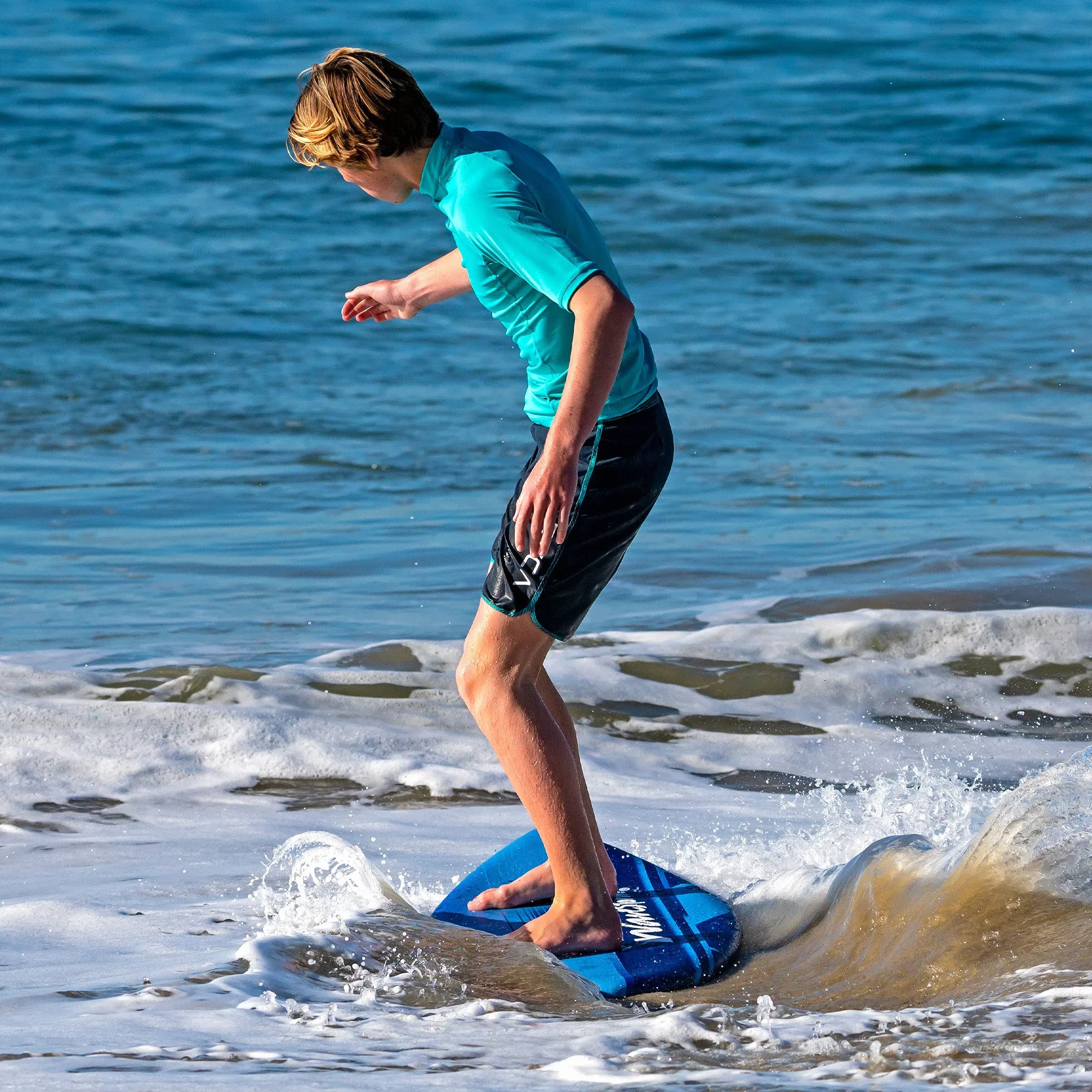 Wavestorm Skimboard piankowy 122 cm | Skimboard dla początkujących i wszystkich poziomów do skakania, surfingu i bodyboardu, niebieski Skimboard