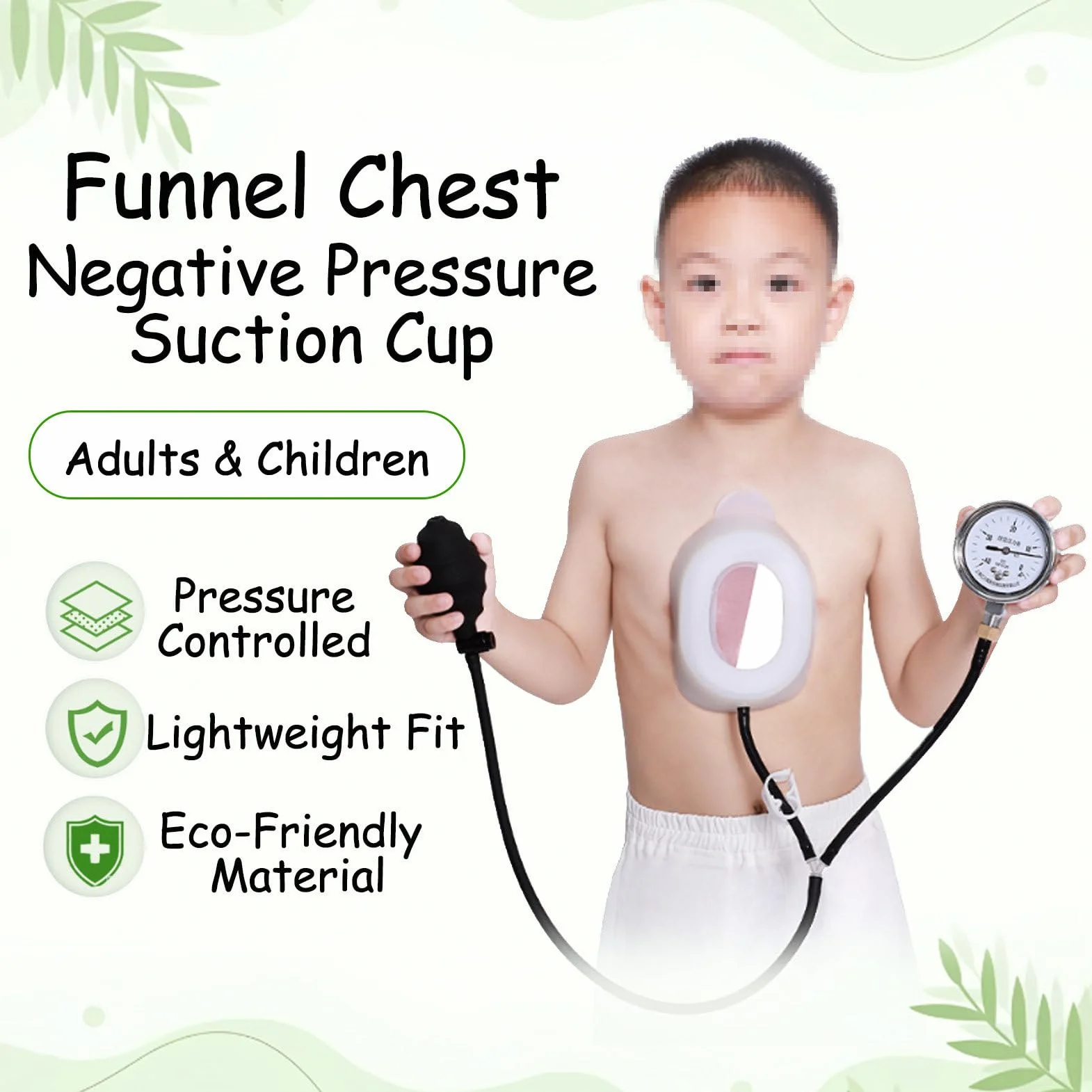 Pectus Excavatum Vacuum Bell, Orteza Na Klatkę Piersiową Dla GołęBi, UrząDzenie Korekcyjne Z Manometrem, Terapia Dzwonem PróżNiowym Standard-S