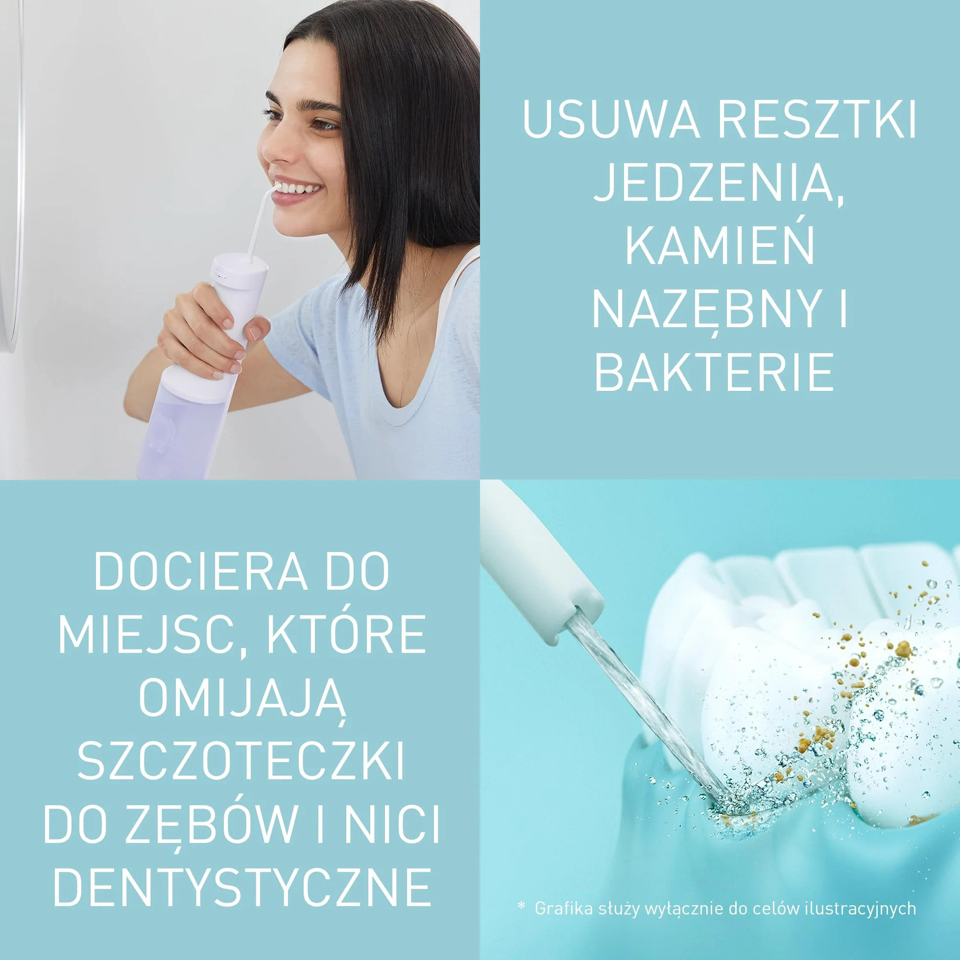 Panasonic Series 300 Irygator do jamy ustnej EW-DJ26-V303, Irygator do Zębów, 200 ml, IPX7, 2 Dysze, 5 Ustawień Ciśnienia, Akcesoria Podróżne, Fioletowy