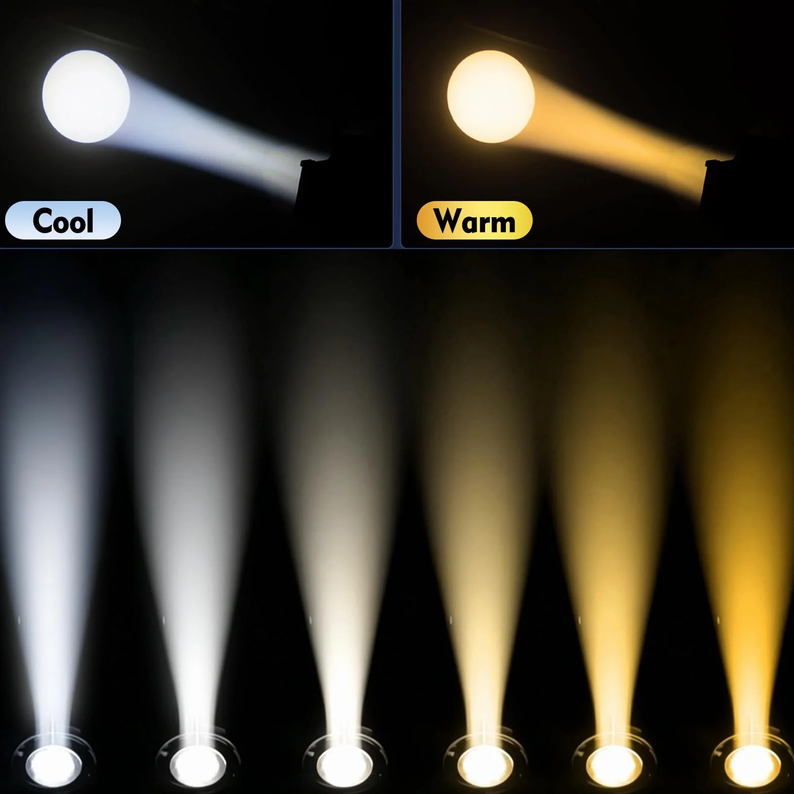 Leko Profil LED projektor 100 W Zoom 15°-28° DMX512 2700K / 7500K gorący/zimny, ręczny ogień, 4 lamele, oświetlenie sceniczne galerie wystawowe