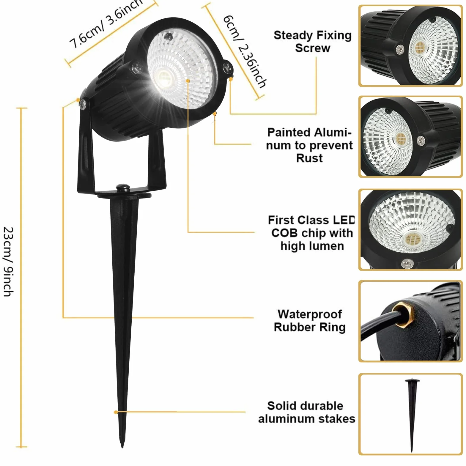 Reflektor LED do ogrodu, oświetlenie sieciowe, wodoszczelność IP66, 5 W, 12 V DC, zmiana kolorów, oświetlenie krajobrazowe, oświetlenie niskonapięciowe, oświetlenie zewnętrzne za pomocą śledzi