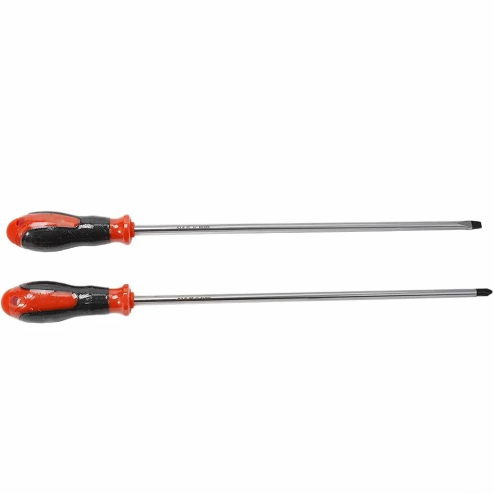 12-calowy, bardzo długi wkrętak magnetyczny z gumową rączką – zestaw narzędzi ręcznych(2pcs set)