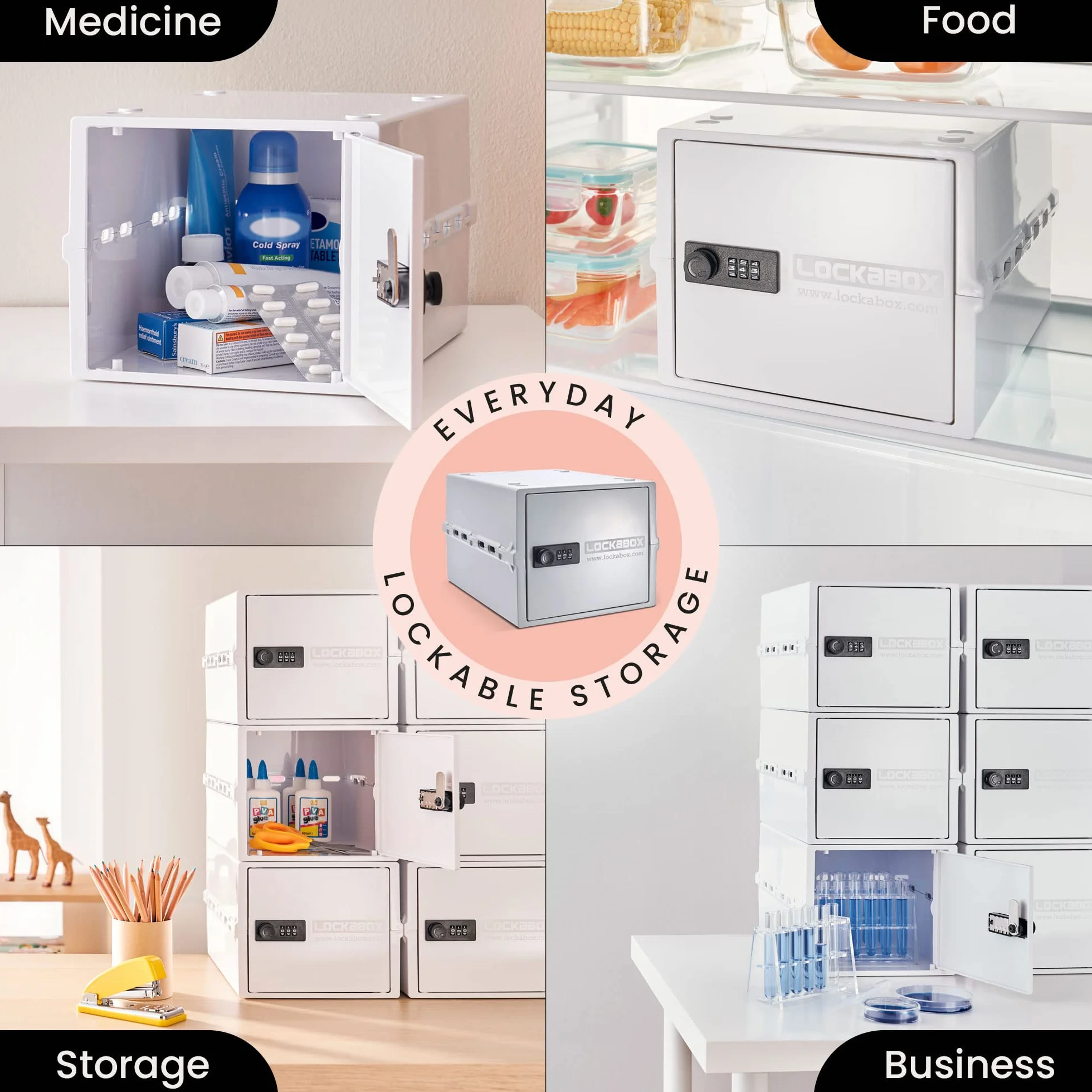 Lockabox One™ Kompaktowe zamykane pudełko do przechowywania żywności Opal White