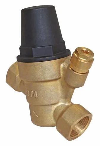 SOMATHERM FOR YOU - Regulator Ciśnienia z Membraną Regulowany - Kompaktowy i Łatwy w Montażu - FF3/4" z Multi-Złączkami - Regulowane Ciśnienie Wyjściowe 1 do 5 Bar - Żółty