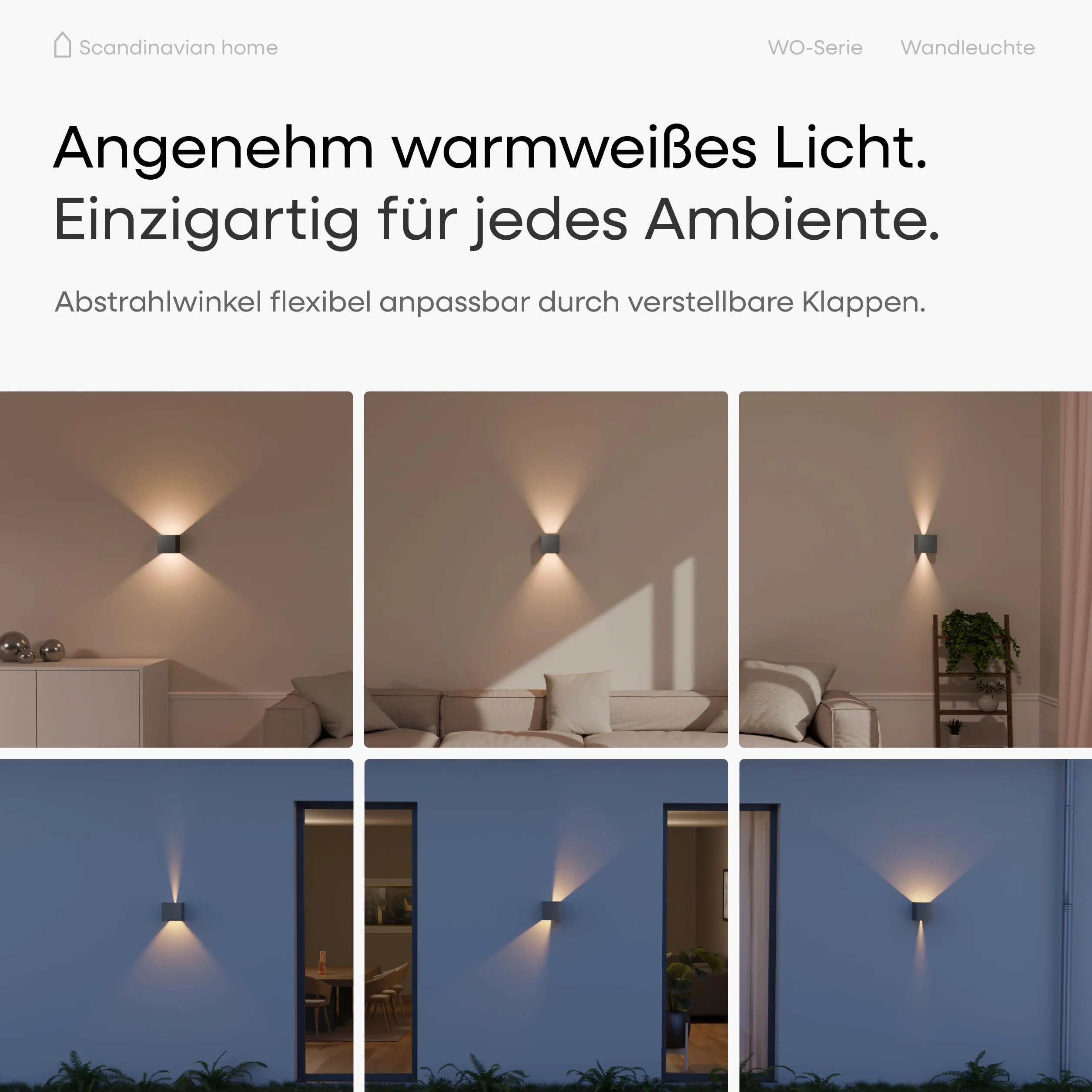 Scandinavian home Lysea Lampa ścienna antracytowa szara