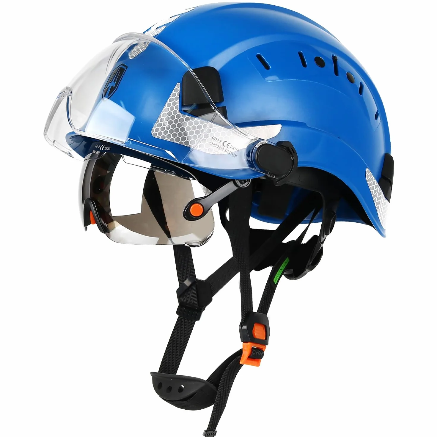 GREEN DEVIL kask ochronny EN397 EN166 z podwójnym wizjerem wentylowany