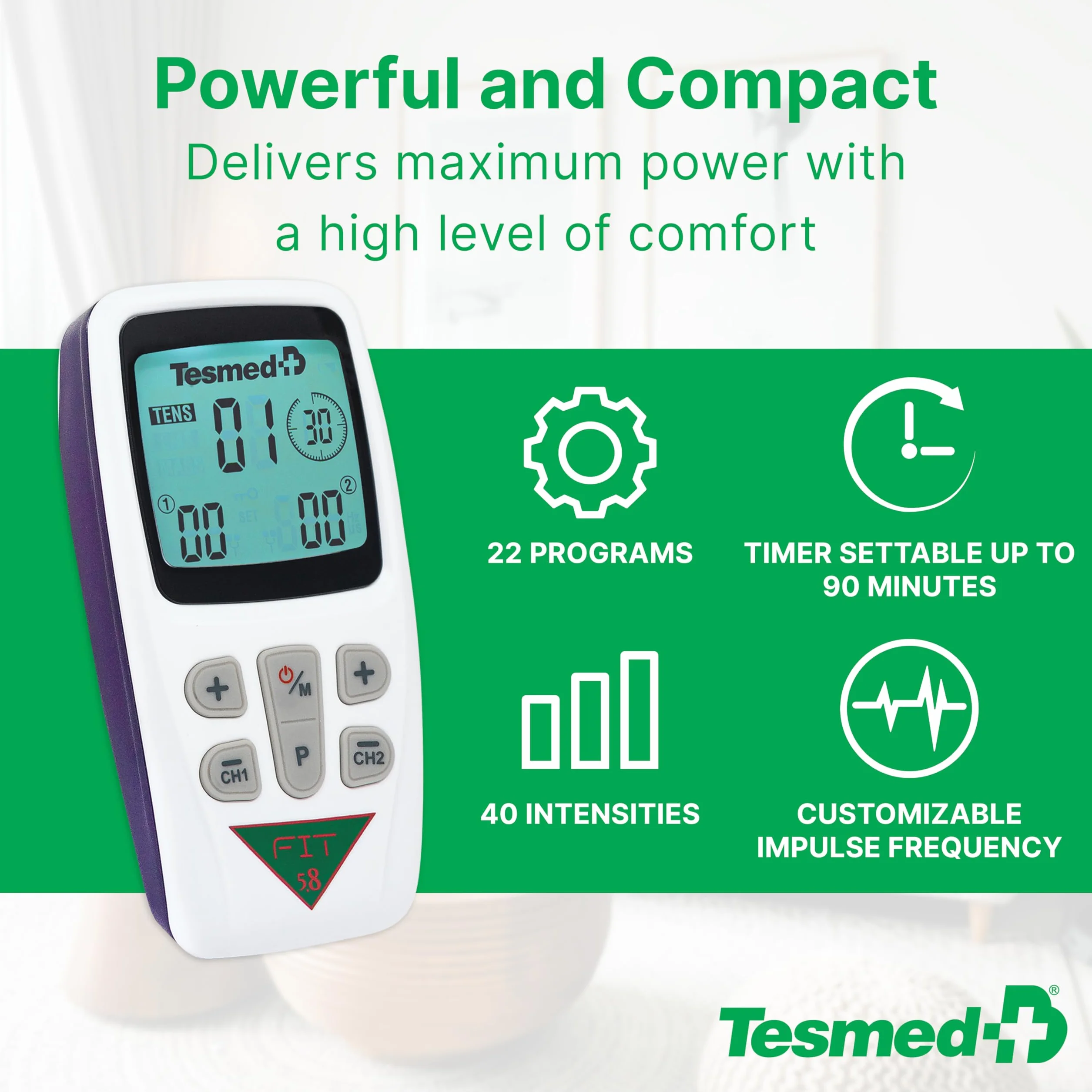 Tesmed FIT 5.8 elektrostymulator mięśni EMS TENS masaż 22 programy