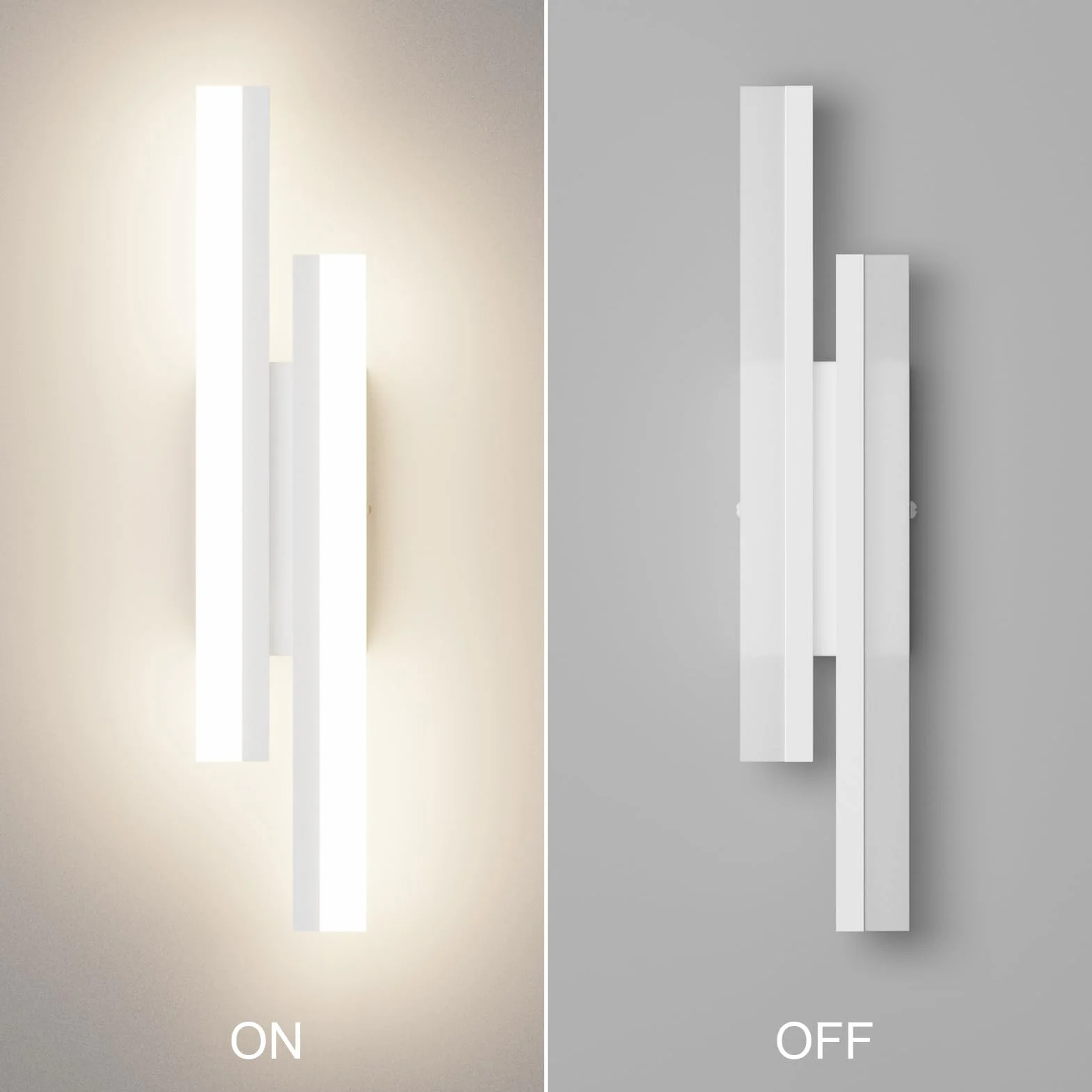 Klighten Lampa ścienna LED do wnętrz, 40 cm, 12 W, 850 lumenów, nowoczesna lampa, aluminium, żelazo + akryl, do sypialni, salonu, korytarza, klatki schodowej, 110-240 V, biała