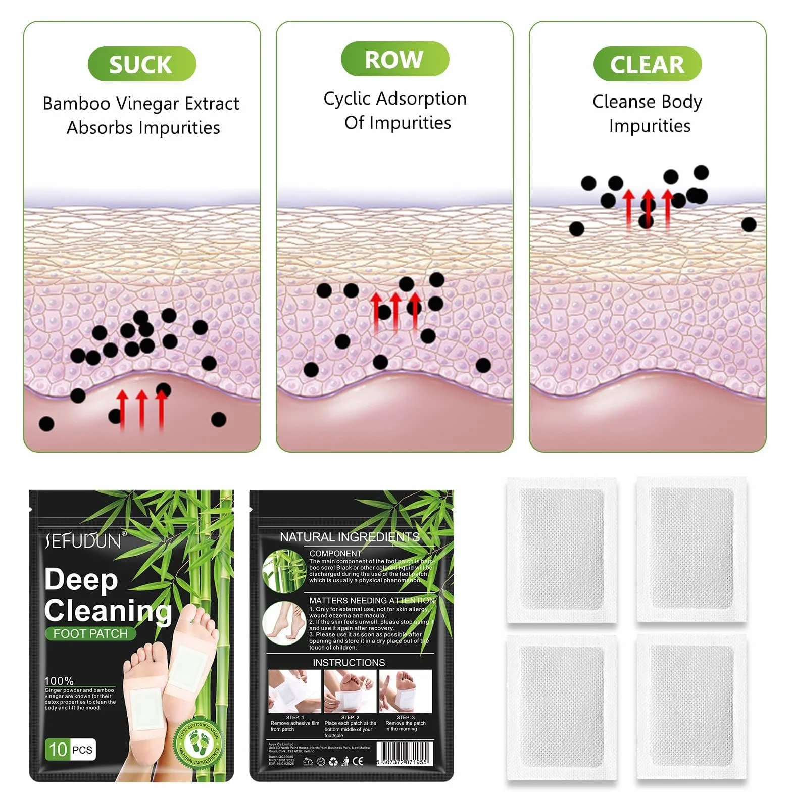 Detox Foot plastry samoprzylepne na stopy 50 sztuk usuwanie toksyn