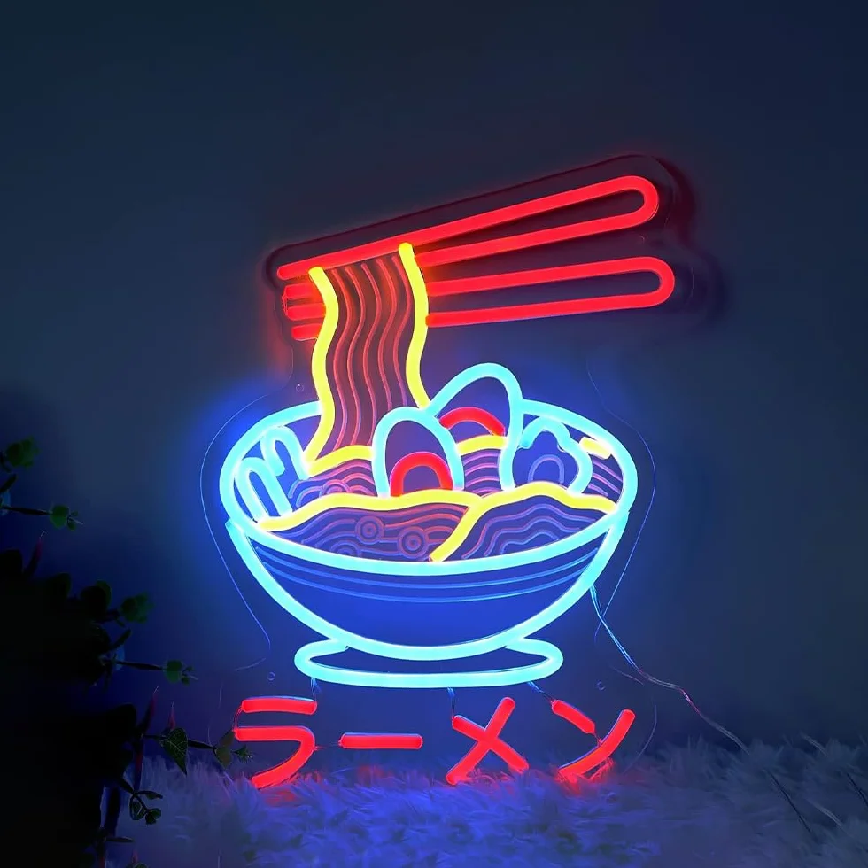 Znak LED Japońskie Sushi Neony Kawaii Światła Led Ścienne Dekoracyjne Koreańskie Lampki Nocne Strona Dekoracja Światło USB Regulacja jasności