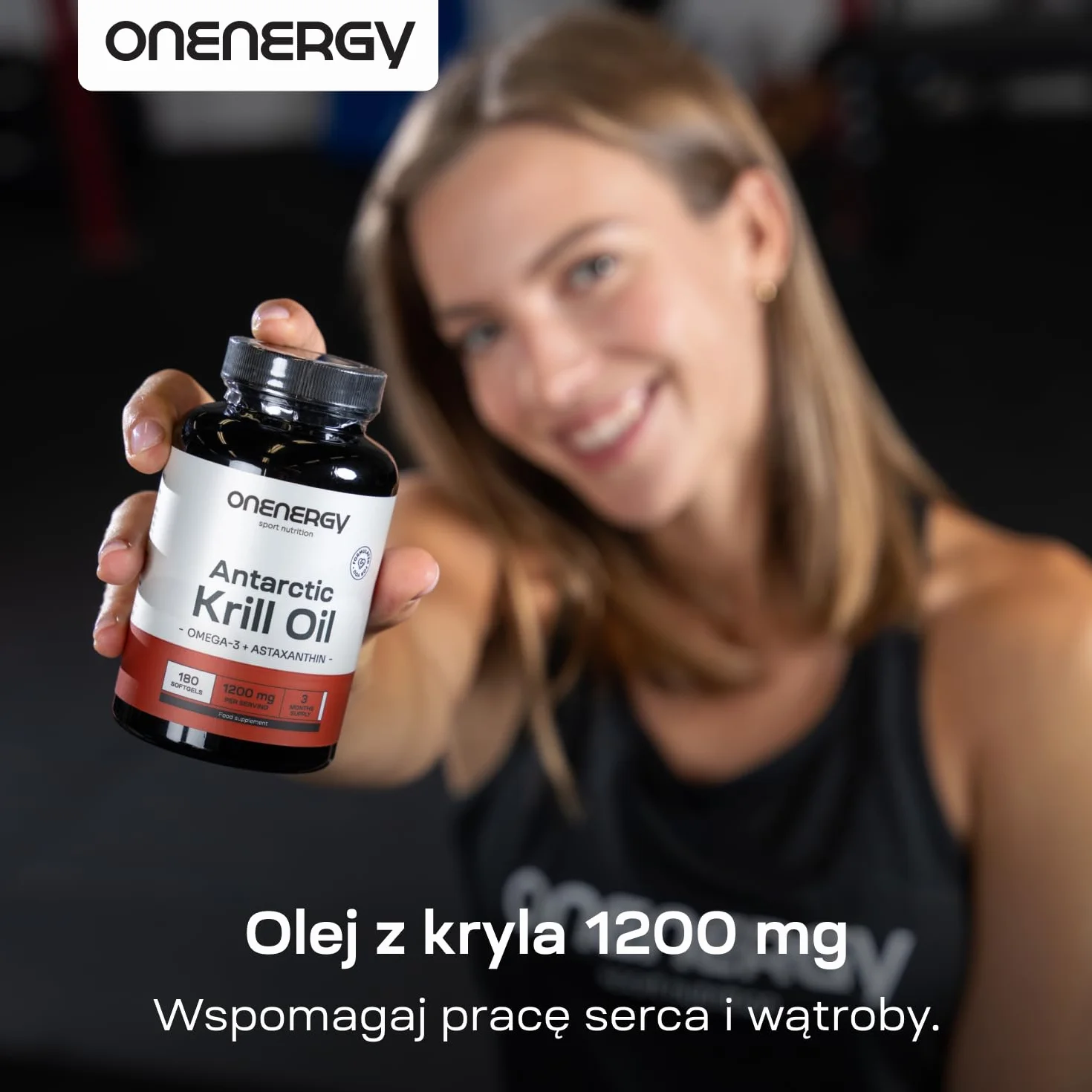 Olej z kryla 1200 mg Omega-3 cholina astaksantyna 180 kapsułek