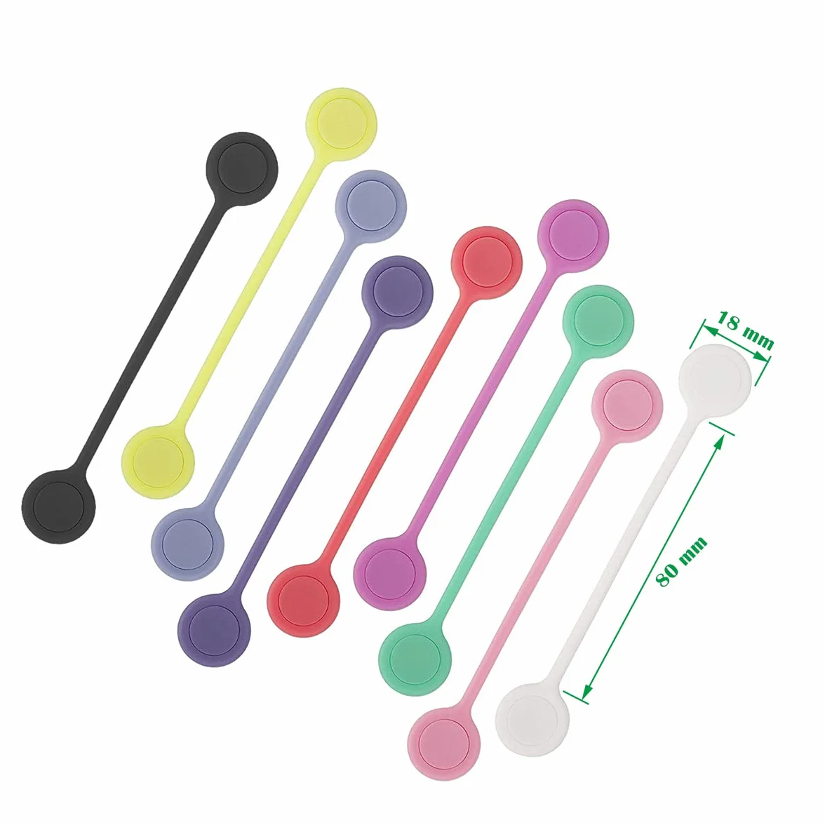 Organizer na kable magnetyczne, 9 szt., silikonowy uchwyt na kable wielokrotnego użytku, kolorowy klips do zarządzania kablami, klipsy do kabli, klipsy do kabli słuchawkowych, kabli USB i kabli do