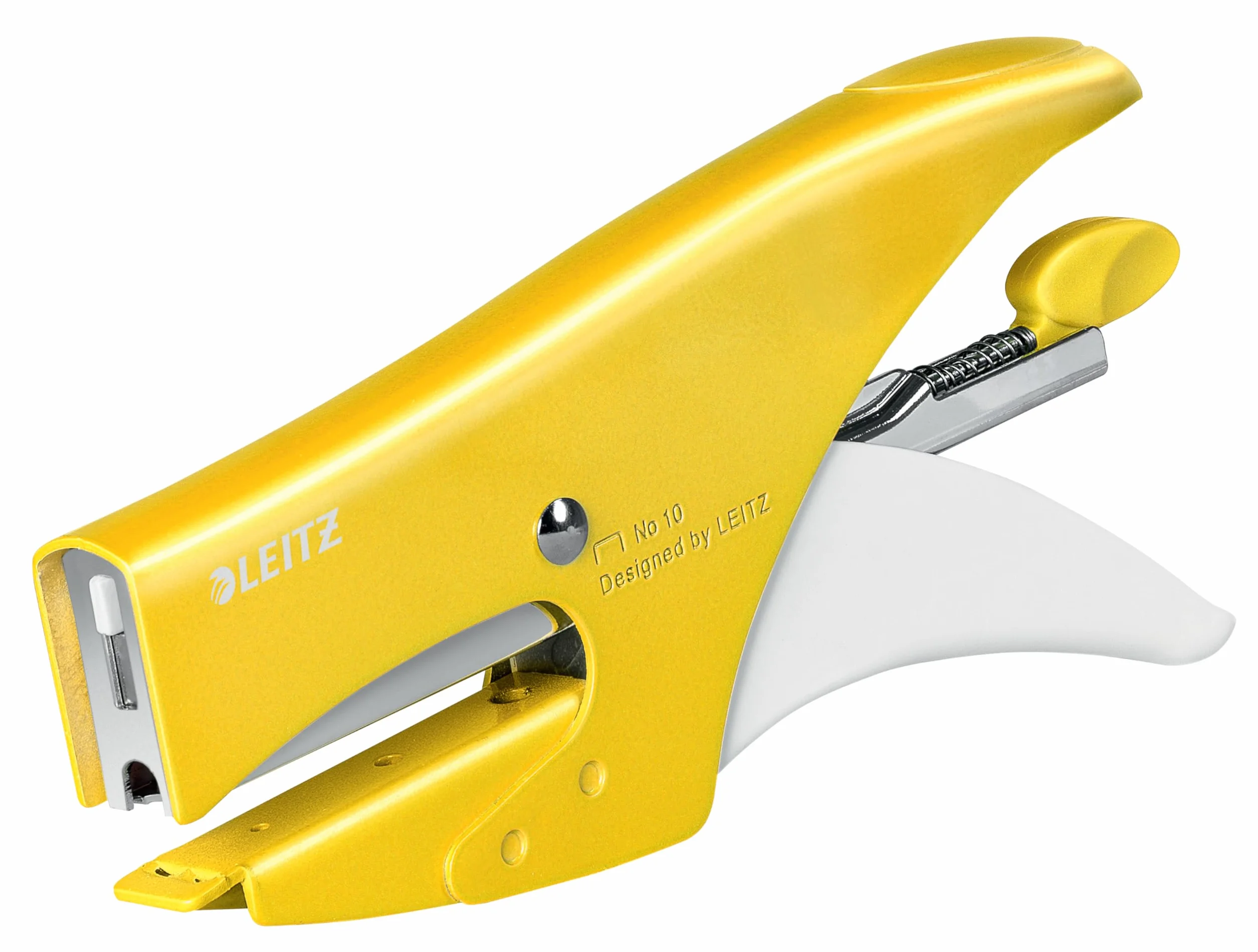 Leitz Szczypce zszywkowe, pojemność 15 arkuszy, ergonomiczny metalowy korpus, zawiera zszywki, zakres WOW, 55312016 - żółte