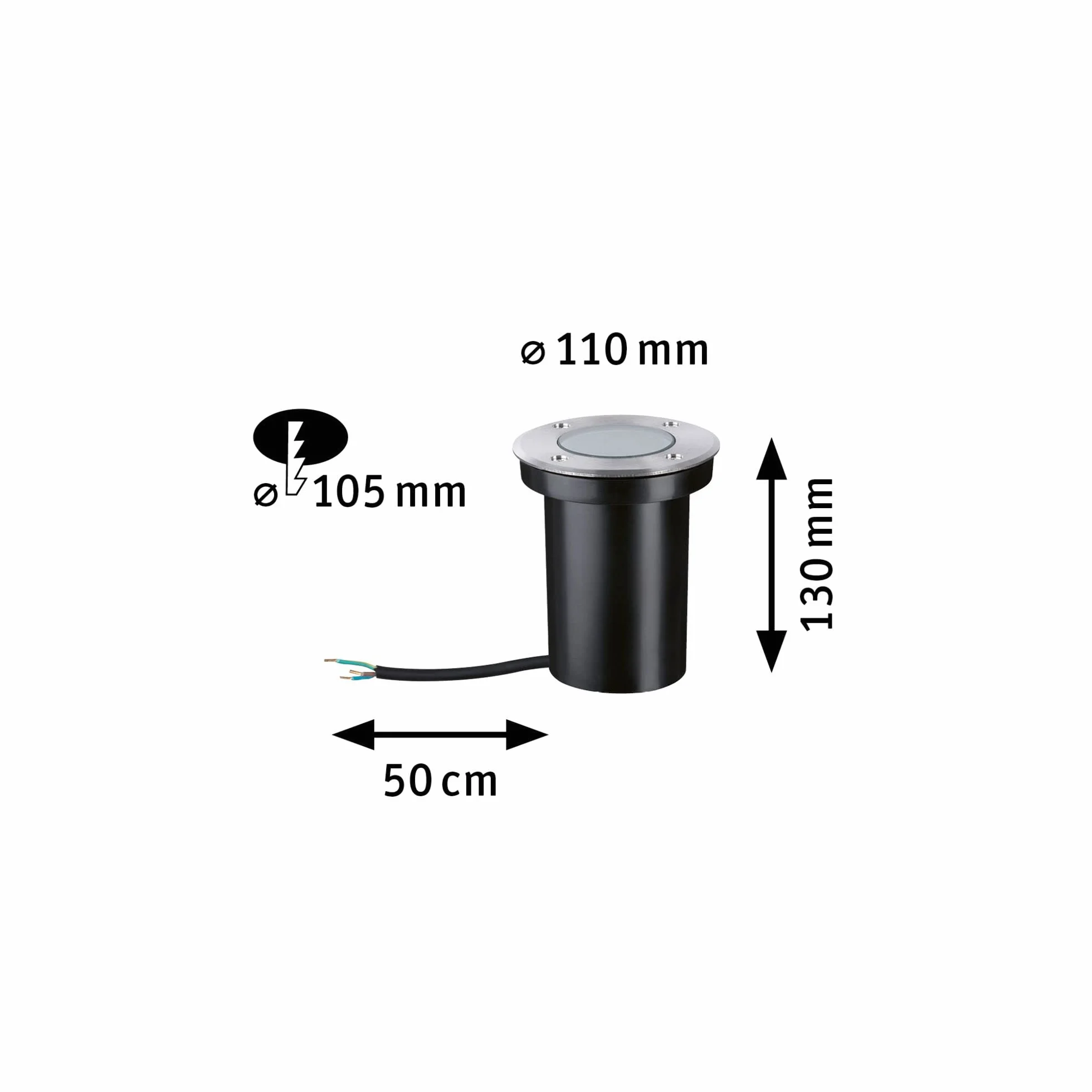 Paulmann oprawa zewnętrzna LED dogruntowa IP65 110mm 2200K 4,3W 320lm 230V stal szlachetna GU10