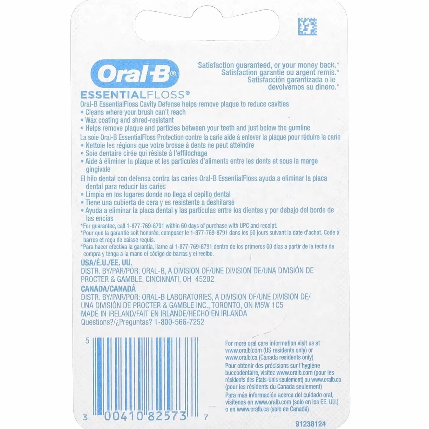 Oral-B Essentialfloss miętowy woskowany 50 m (nić dentystyczna), 3 sztuki w opakowaniu (3 x 1 sztuka)