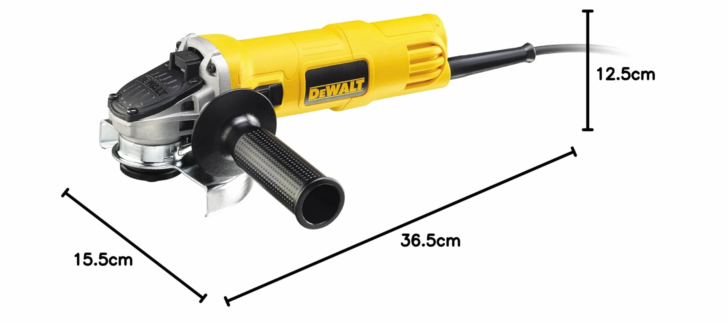 DEWALT Solidny Mini-amoladora 125mm 800w 11.800 rpm arranque suave + bloqueo i re-arranque dla profesjonalistów i majsterkowiczów do pracy profesjonalnej 125mm 800w