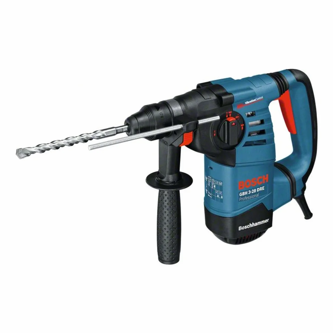 Bosch Professional: młot udarowo-obrotowy GBH 3-28 DRE (rękojeść dodatkowa, ogranicznik głębokości 210 mm, smar w tubie, sukno maszynowe, walizka)