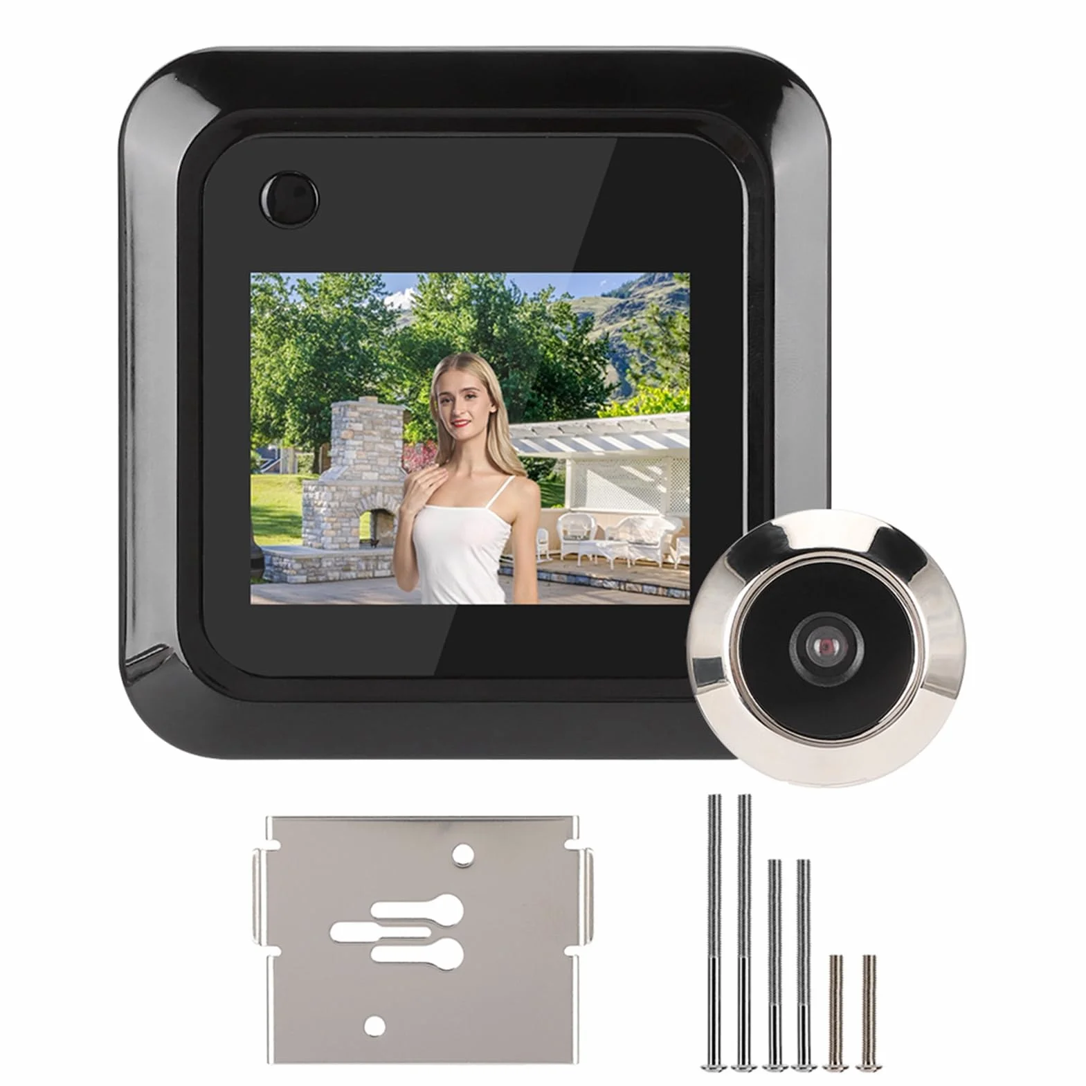 Inteligentny Wizjer Drzwiowy o Przekątnej 2,4 Cala Wyświetlacz TFT LCD Kamera Szerokokątna 0,3 MP 95° Nagrywanie zdjęć Ciekłokrystaliczny Wyświetlacz TFT o Przekątnej 2,4 Cala
