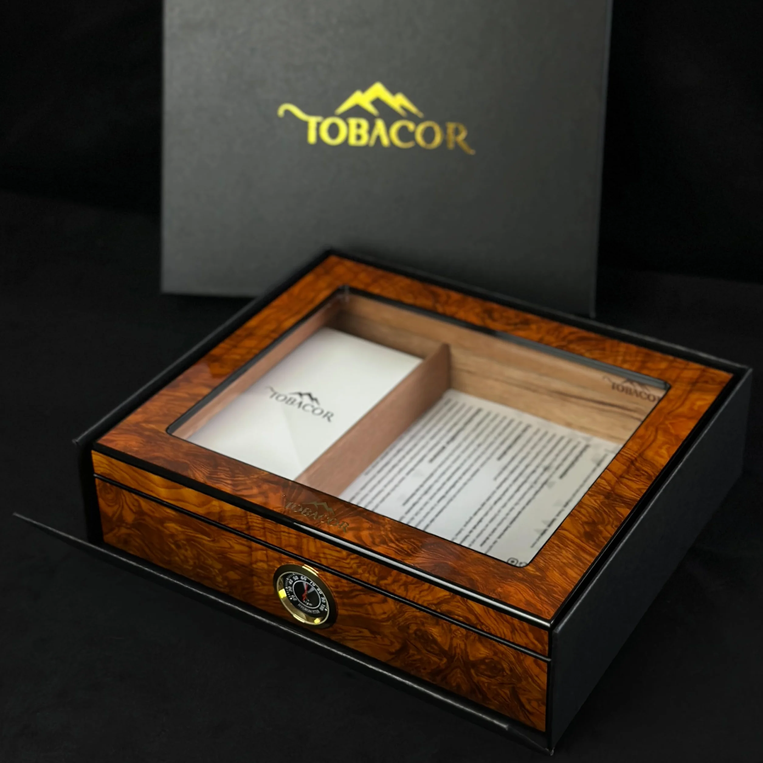 Humidor Classic - Luksusowy humidor na cygara - z akcesoriami i pudełkiem prezentowym