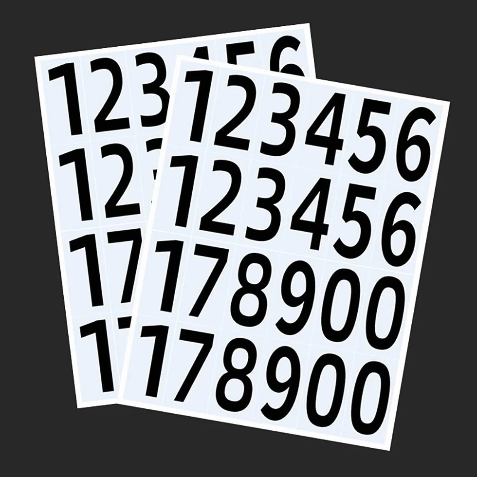 12 arkuszy numerów naklejki wodoodporne samoprzylepne winylowe naklejki numery skrzynki pocztowej, na znaki skrzynki pocztowe, drzwi, okno, klasę, miejsce zamieszkania