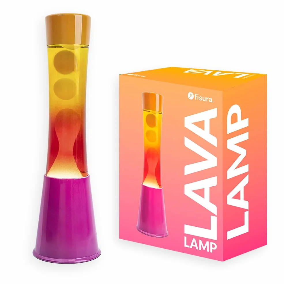 Fisura Lampa lawowa ombre różowo-pomarańczowa 11 cm x 11 cm x 39,5 cm z zapasową żarówką