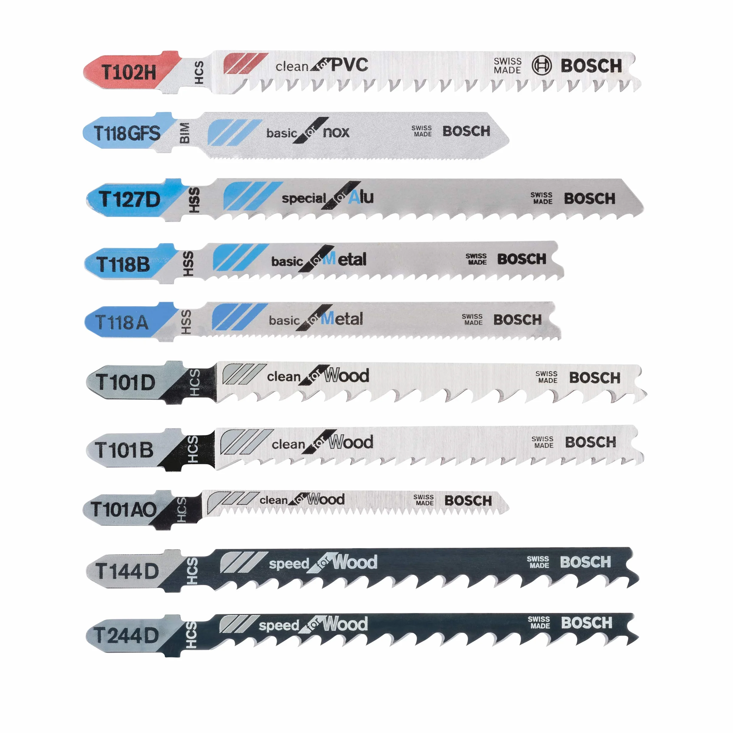 Bosch Accessories Professional 10-częściowy zestaw brzeszczotów do wyrzynarki (do drewna i metalu, akcesoria do wyrzynarek z uchwytem T)