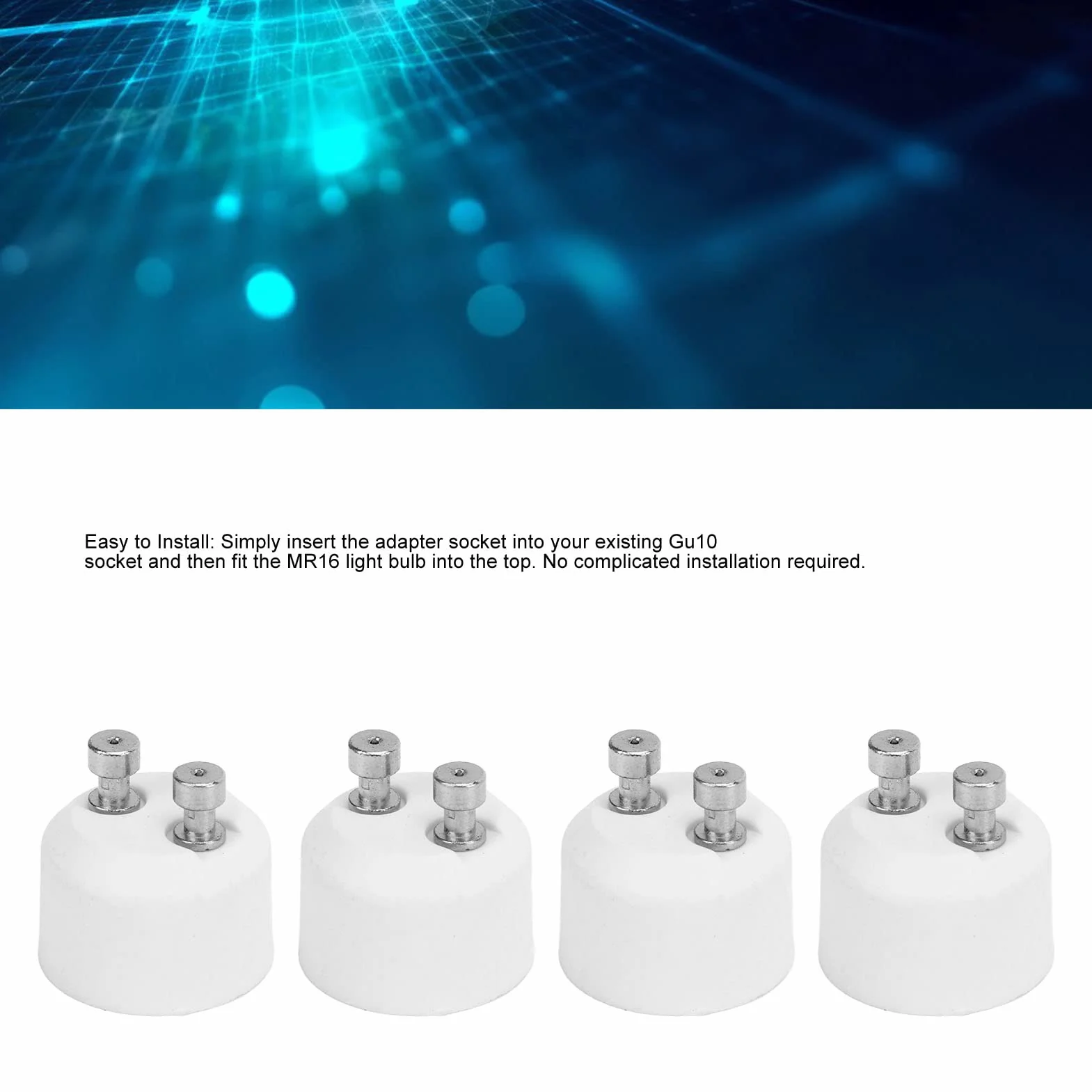 Alomejor 4 szt. GU10 na MR16 adapter cokołu odporna na wysokie temperatury oprawka lampy konwerter do lampy halogenowej LED
