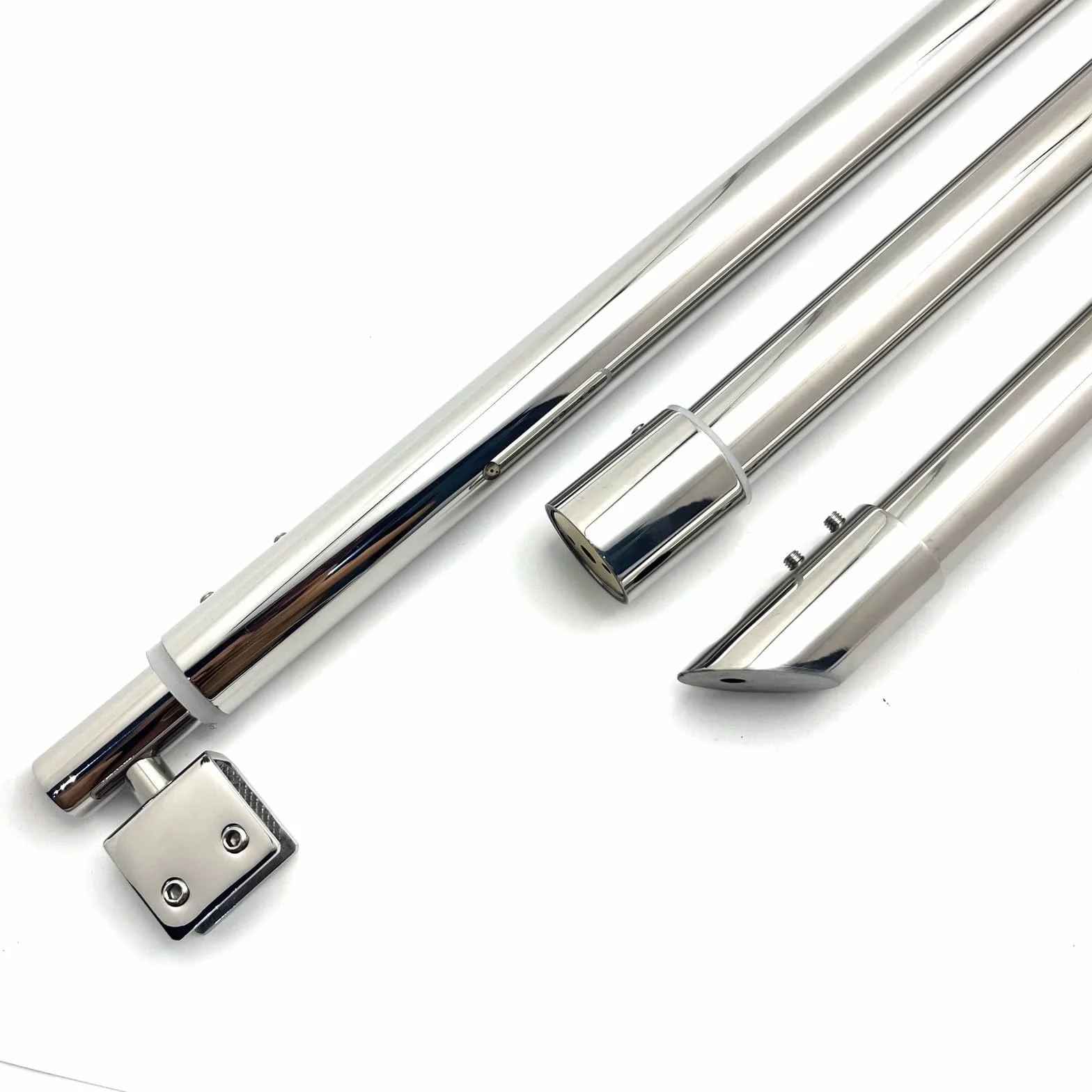 Pręt prysznicowy ze stali nierdzewnej, regulowany 600 mm do 800 mm, 25 mm, kompatybilny ze szkłem 8-12 mm, ramię wspornika ścianki (B)