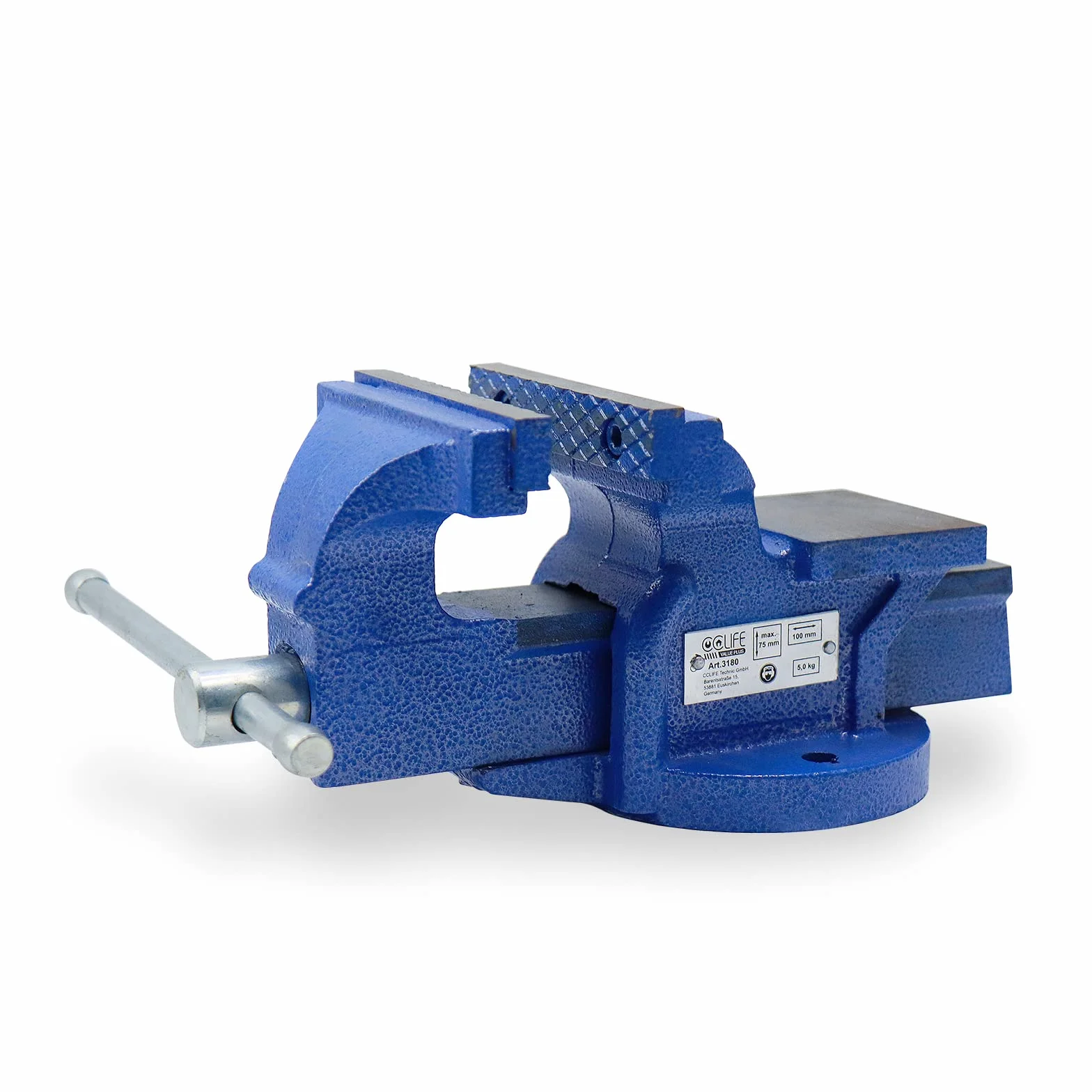 CCLIFE Imadło stałe 100/125/150 mm do stołu warsztatowego, imadło równoległe, model: 100 mm