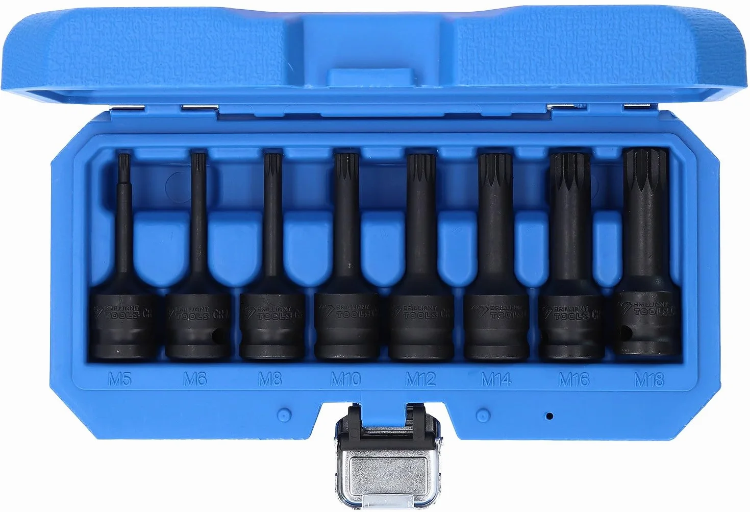 BRILLIANT TOOLS BT022605 1/2" zestaw nasadek nasadowych Kraft-Bit, XZN, 8-TLG, M5-M18 [Powered by KS Tools]