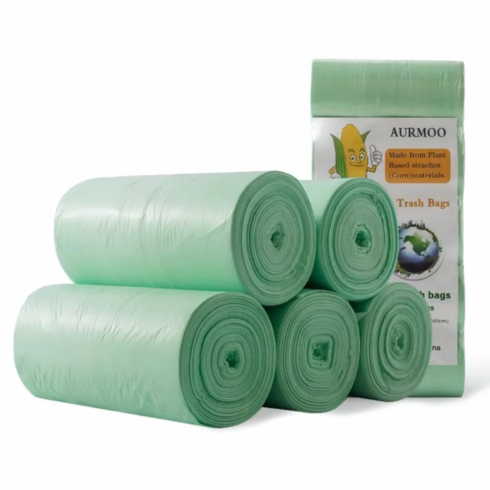 Worki na śmieci 25L, Müllbeutel, Biodegradowalne Worki na śmieci, Worki na Odpady Domowe, Organiczne Torba na śmieci do Kuchni(W50xH60cm, 150 Szt, Zielony)
