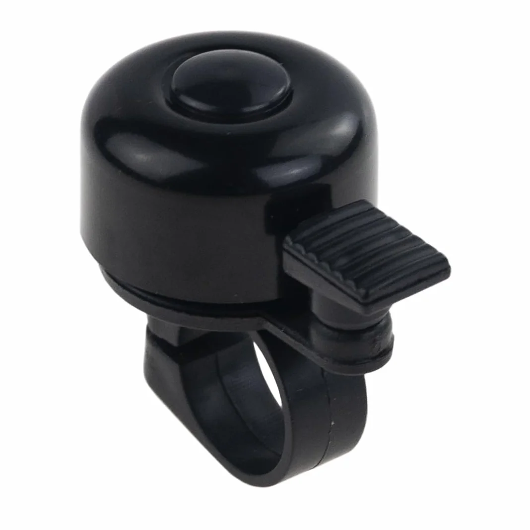 Dzwonek rowerowy MartOm Metalowy, Mechaniczny, Głośny URBAN, Mini dzwonek rowerowy Dzwonek rowerowy Mountainbike Głośny, Wytrzymały MTB Dzwonek rowerowy dla dzieci i dorosłych - Czarny