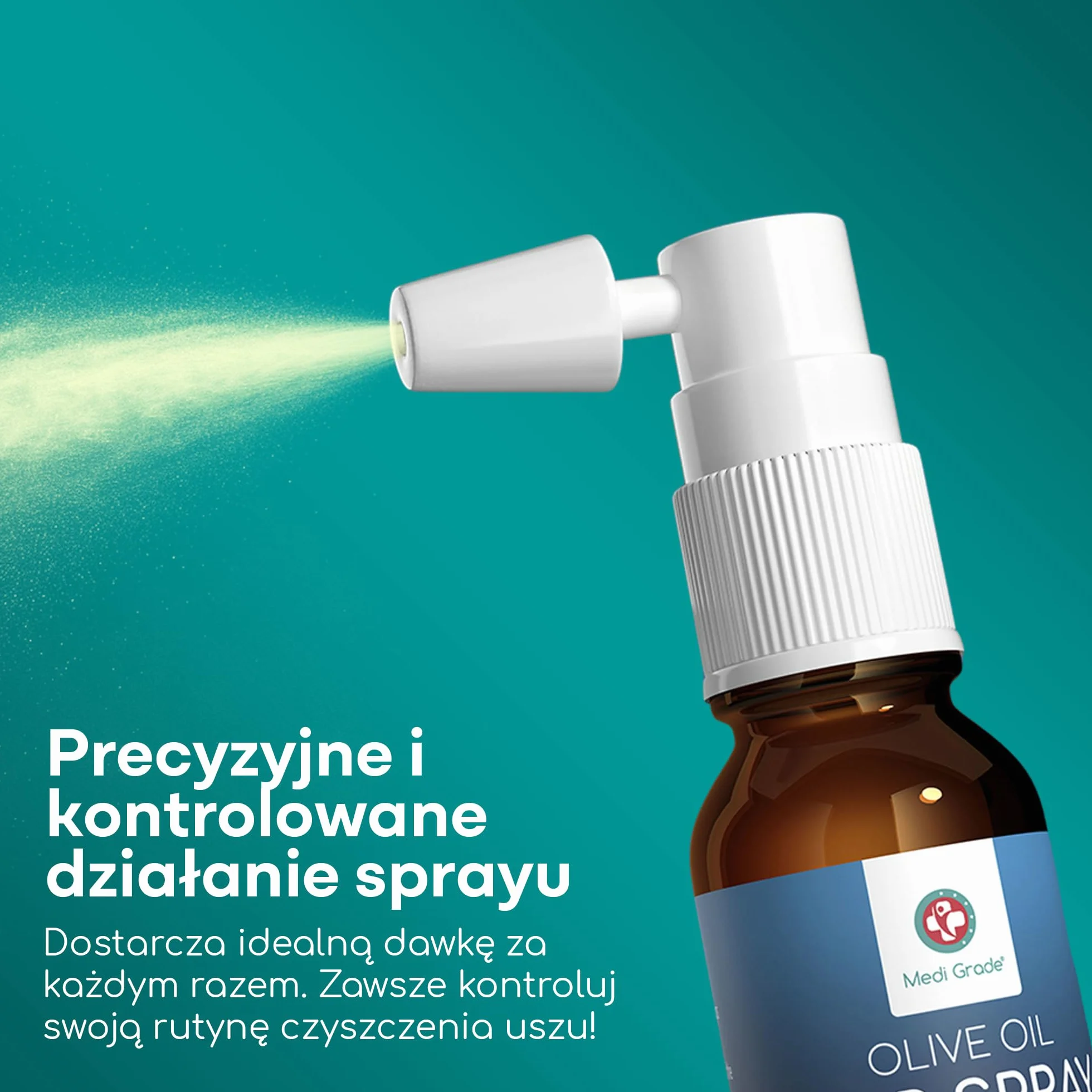 Medi Grade Olejek do Uszu w Sprayu 20ml Naturalny na Zatkane Uszy Usuwanie Woskowiny