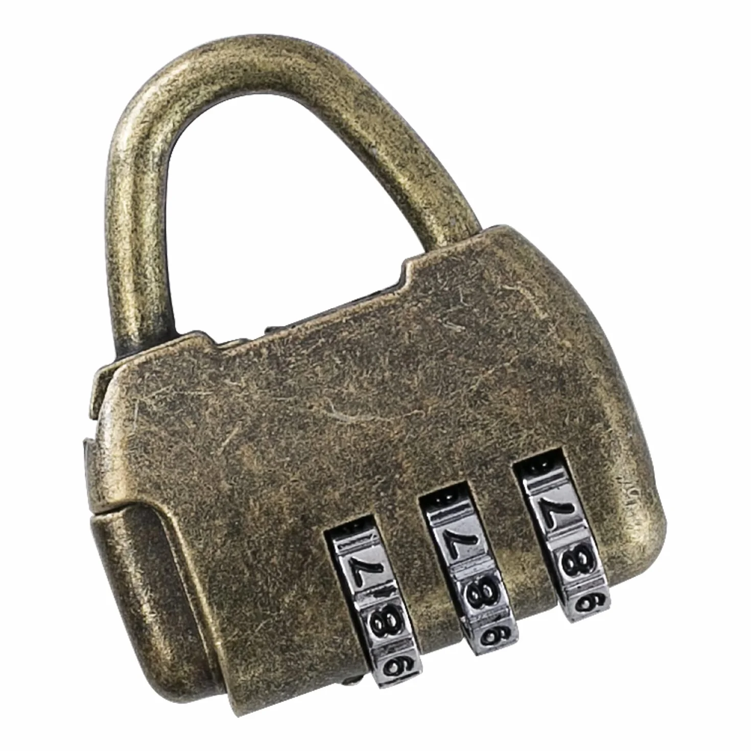 HMF Dekoracyjny zamek szyfrowy w stylu vintage | 3-cyfrowy | 4,3 x 3,5 x 1,2 cm | Złoty