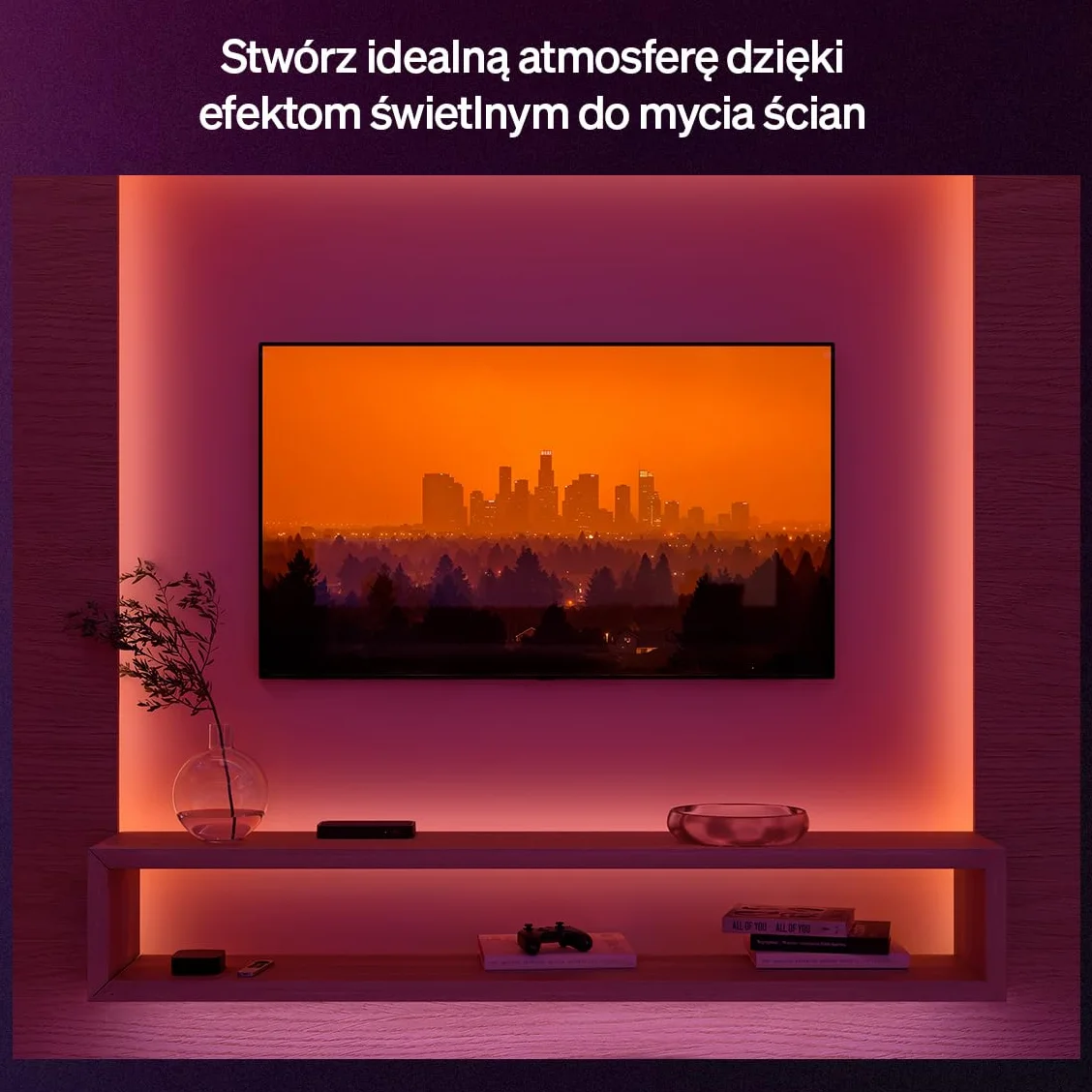 Philips Hue Flux 5 m LED, 2000 lm, żywe kolory i atmosfera, elastyczna, Chromasync™, RGBWWIC, przycinanie i przedłużanie, sterowanie aplikacją i głosem, do wnętrz.