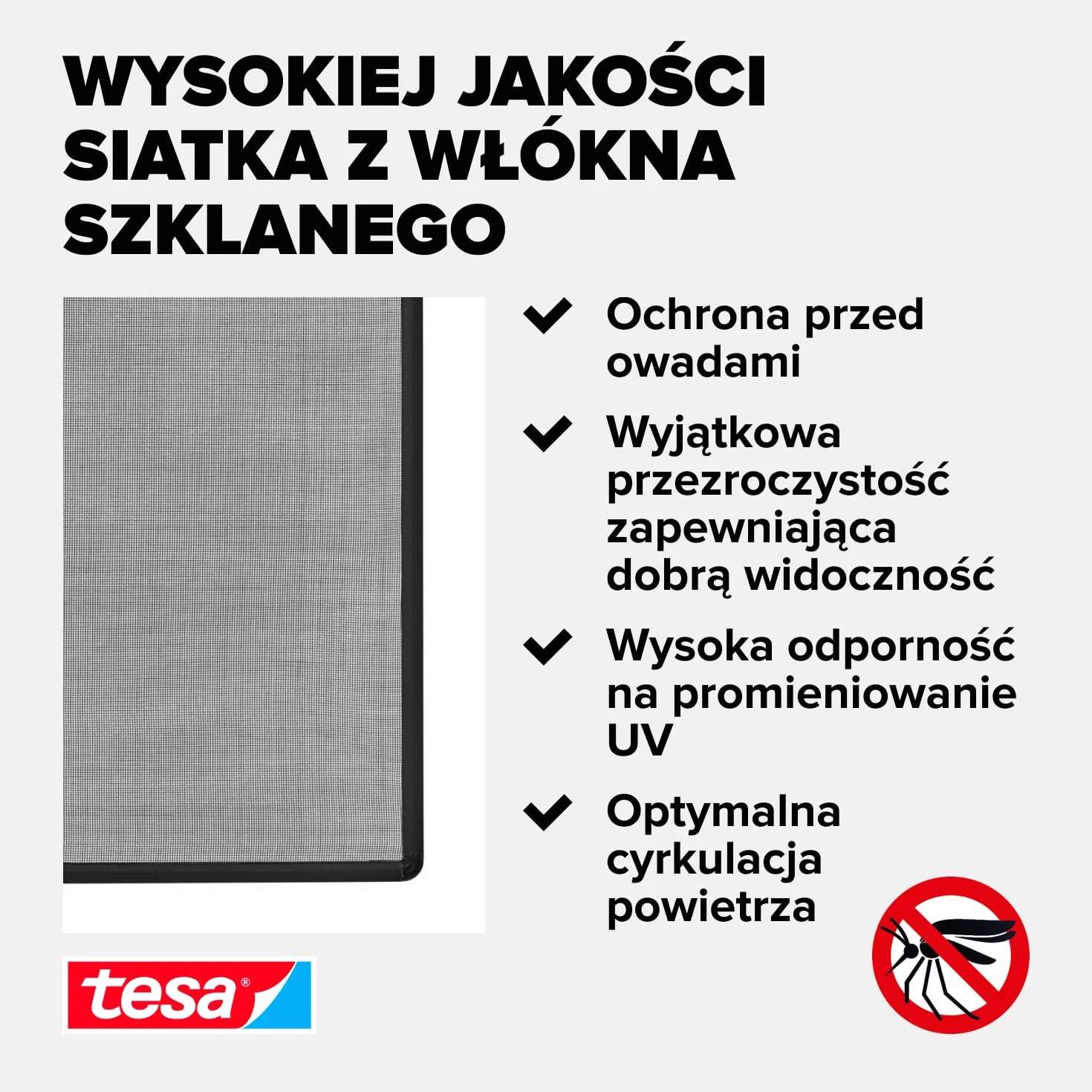 tesa Insect Stop Clip On - moskitiera zatrzaskowa okienna - rama docinana na wymiar, siatka z wytrzymałego włókna szklanego, samoprzylepne klipsy mocujące - 1,2 x 2,4 m - antracytowa