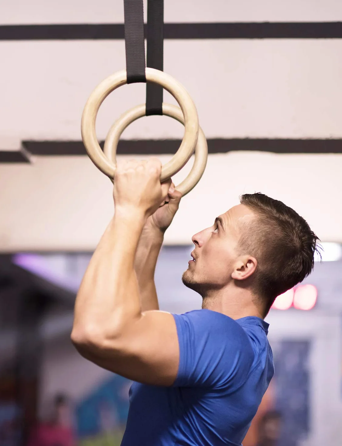 GHB Drewniane pierścienie gimnastyczne z regulowanymi klamrami, do treningu fitness, 28 mm/32 mm