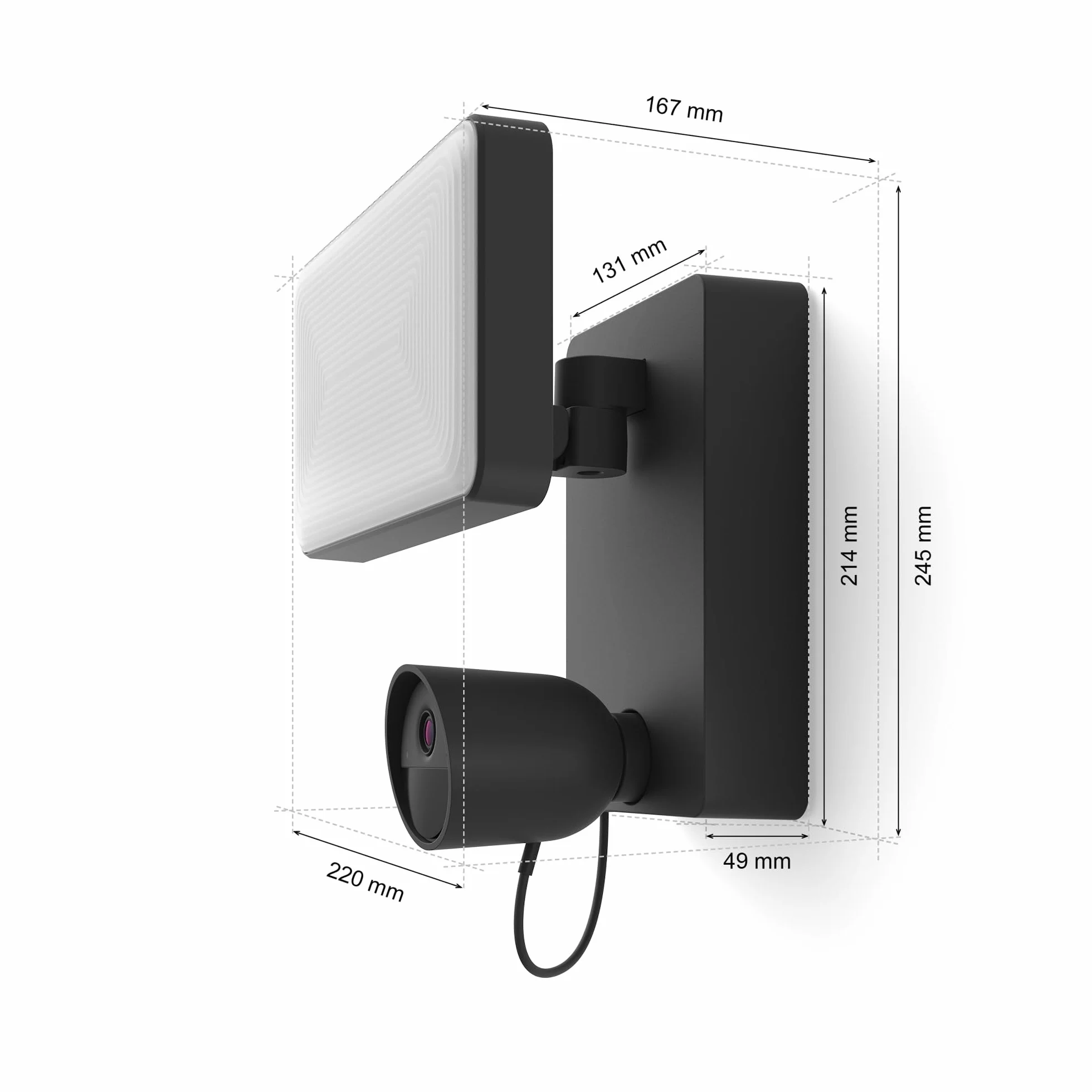 Philips Hue Secure Reflektor zewnętrzny z kamerą 1080p, czarny, do użytku na zewnątrz, łatwy w instalacji, dwukierunkowa rozmowa, współpracuje z Security Center w aplikacji Philips Hue