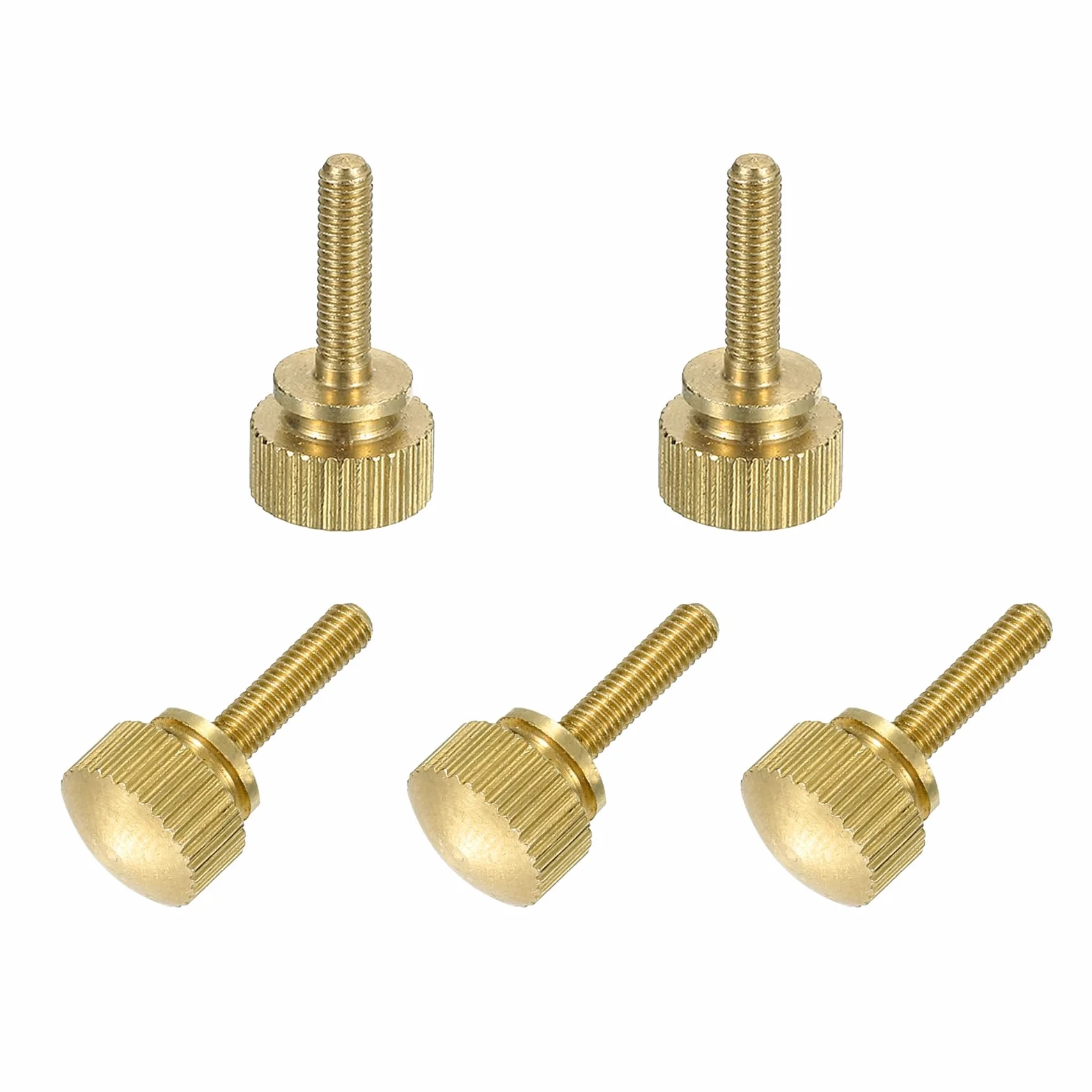 QUARKZMAN 5 sztuk mosiężnych radełkowanych śrub na kciuk, M3 x 12 mm bolce na ramię radełkowane gałki uchwytowe elementy mocujące, masywny mosiądz, radełkowane guziki śrubowe do elektroniki