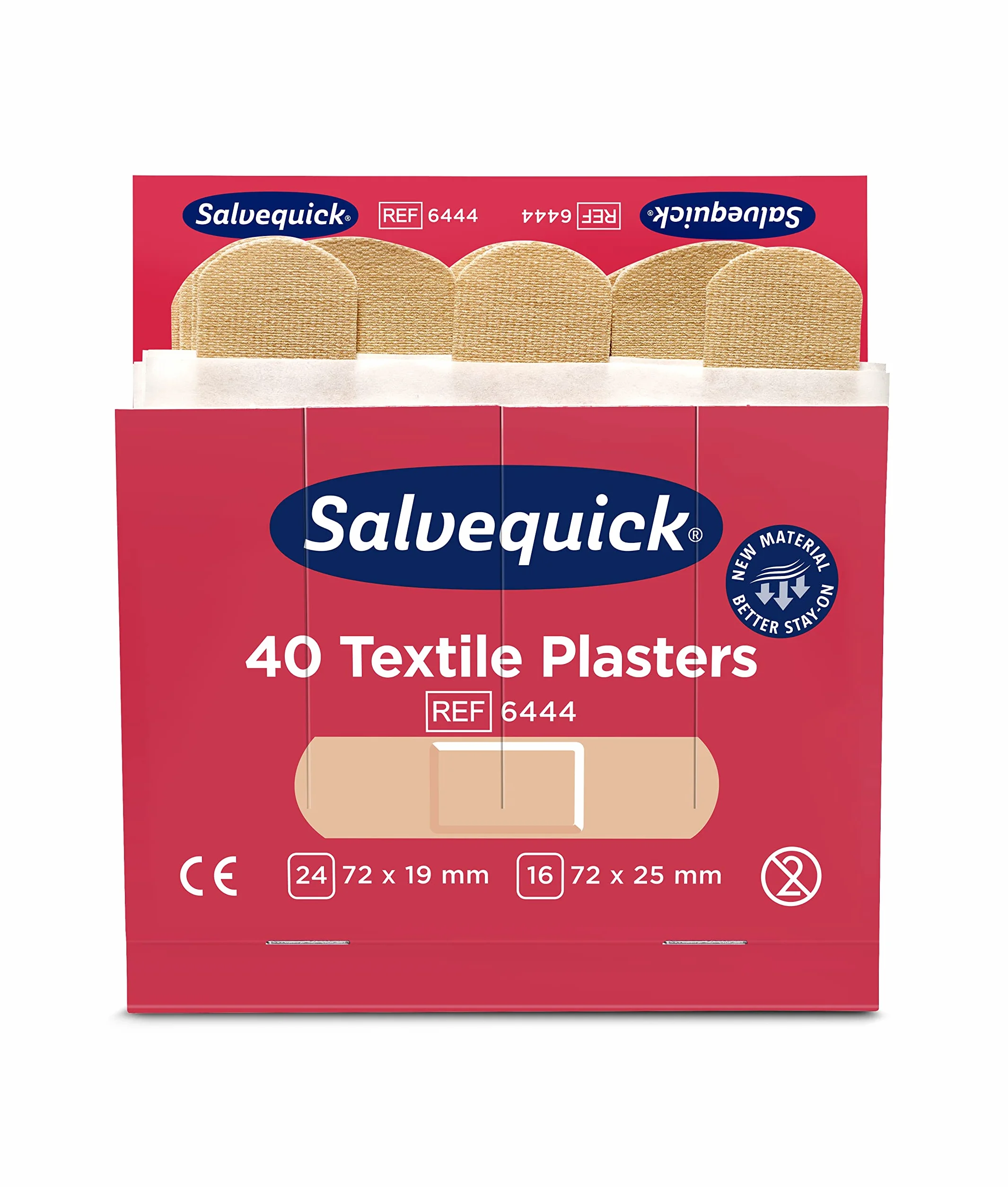 Cederroth Salvequick plastry tekstylne, łatwe w użyciu, elastyczne i wygodne w użyciu. Tynk tekstylny, opakowanie z plastrami testowanymi na alergie, 240 plastrów w pudełku